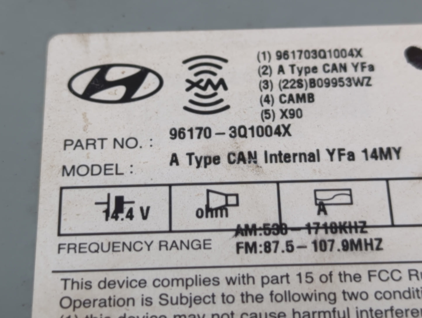 2014 Hyundai Sonata Am Fm Cd Player Radio Receiver - Oemusedautoparts1.com