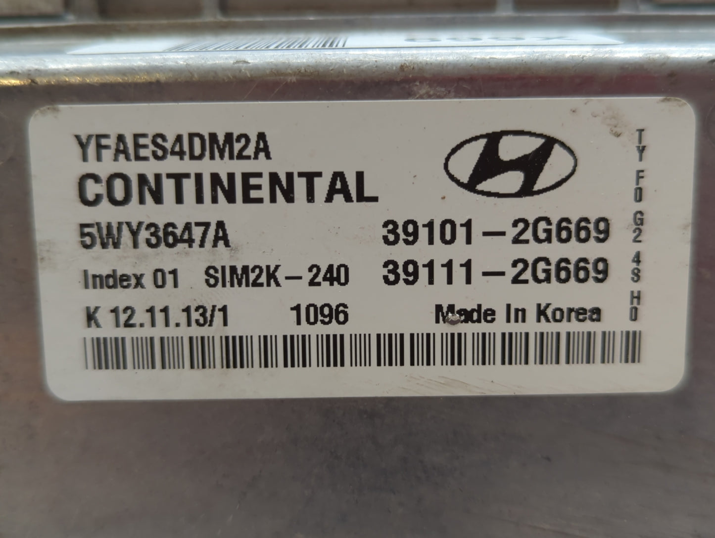 2011-2014 Hyundai Sonata PCM Engine Control Computer ECU ECM PCU OEM P/N:39111-2G669 39101-2G669 Fits Fits 2011 2012 2013 20