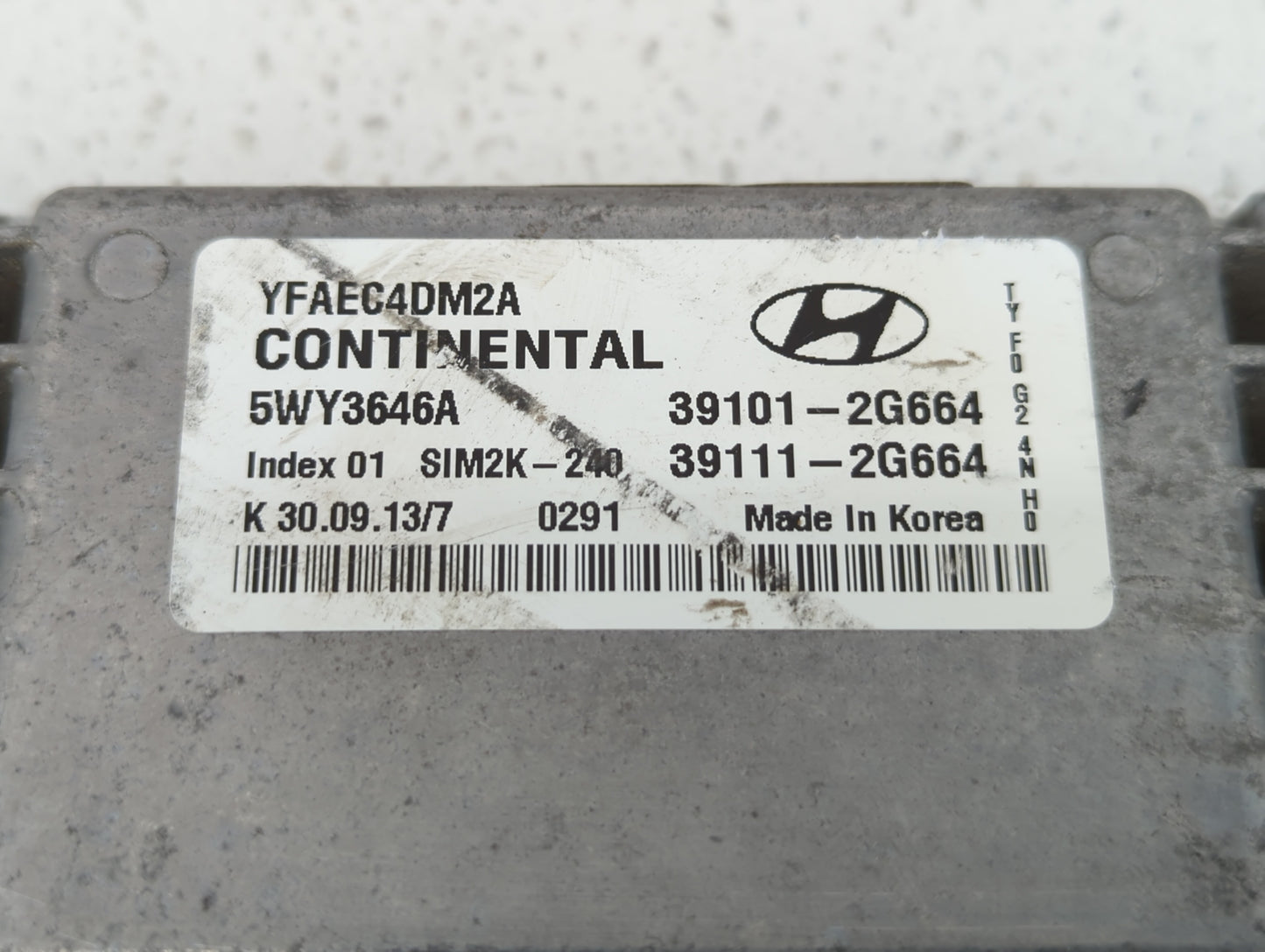 2014 Hyundai Sonata PCM Engine Control Computer ECU ECM PCU OEM P/N:39111-2G664 39101-2G664 Fits OEM Used Auto Parts - Oemus