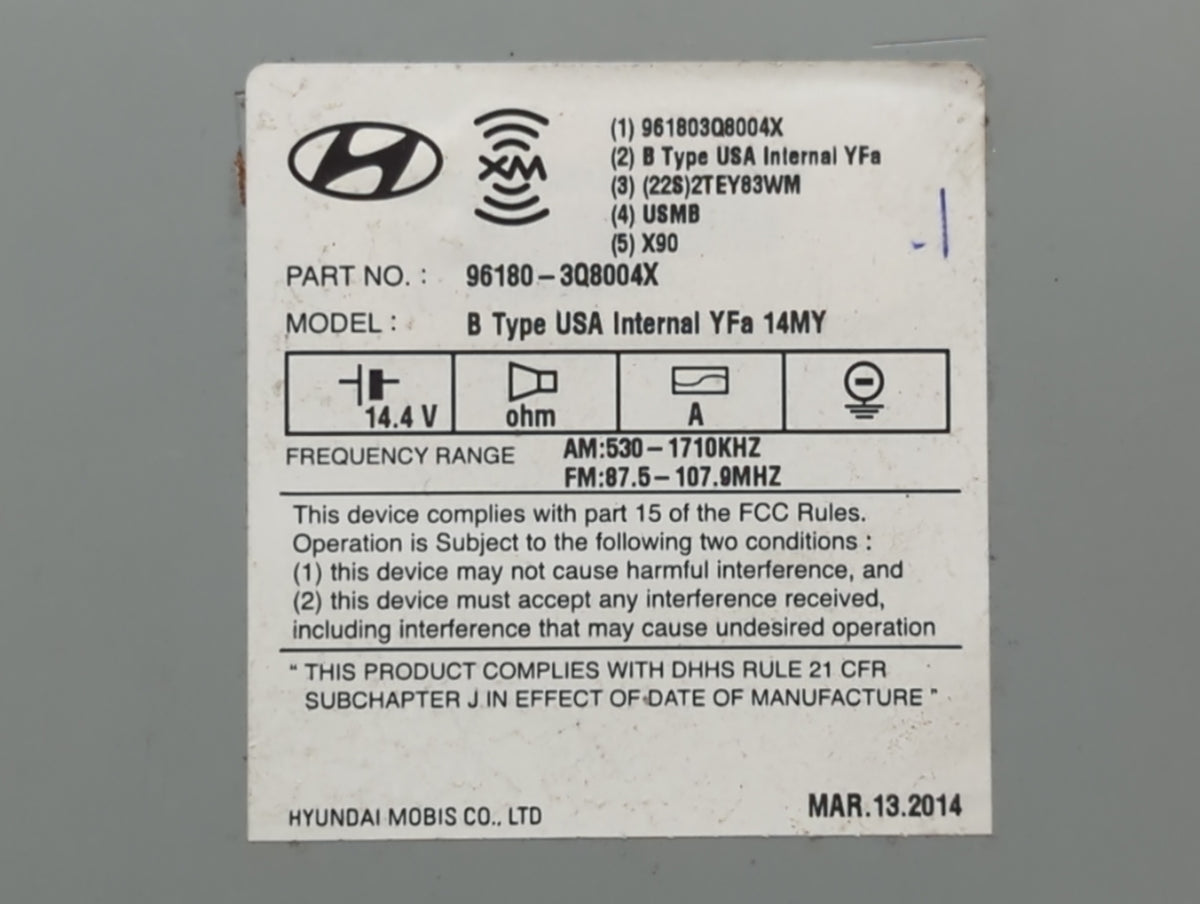 2014 Hyundai Sonata Anti-Lock Brake ABS Pump Module Actuator OEM P/N:96180-3Q8004X Fits OEM Used Auto Parts - Oemusedautopar