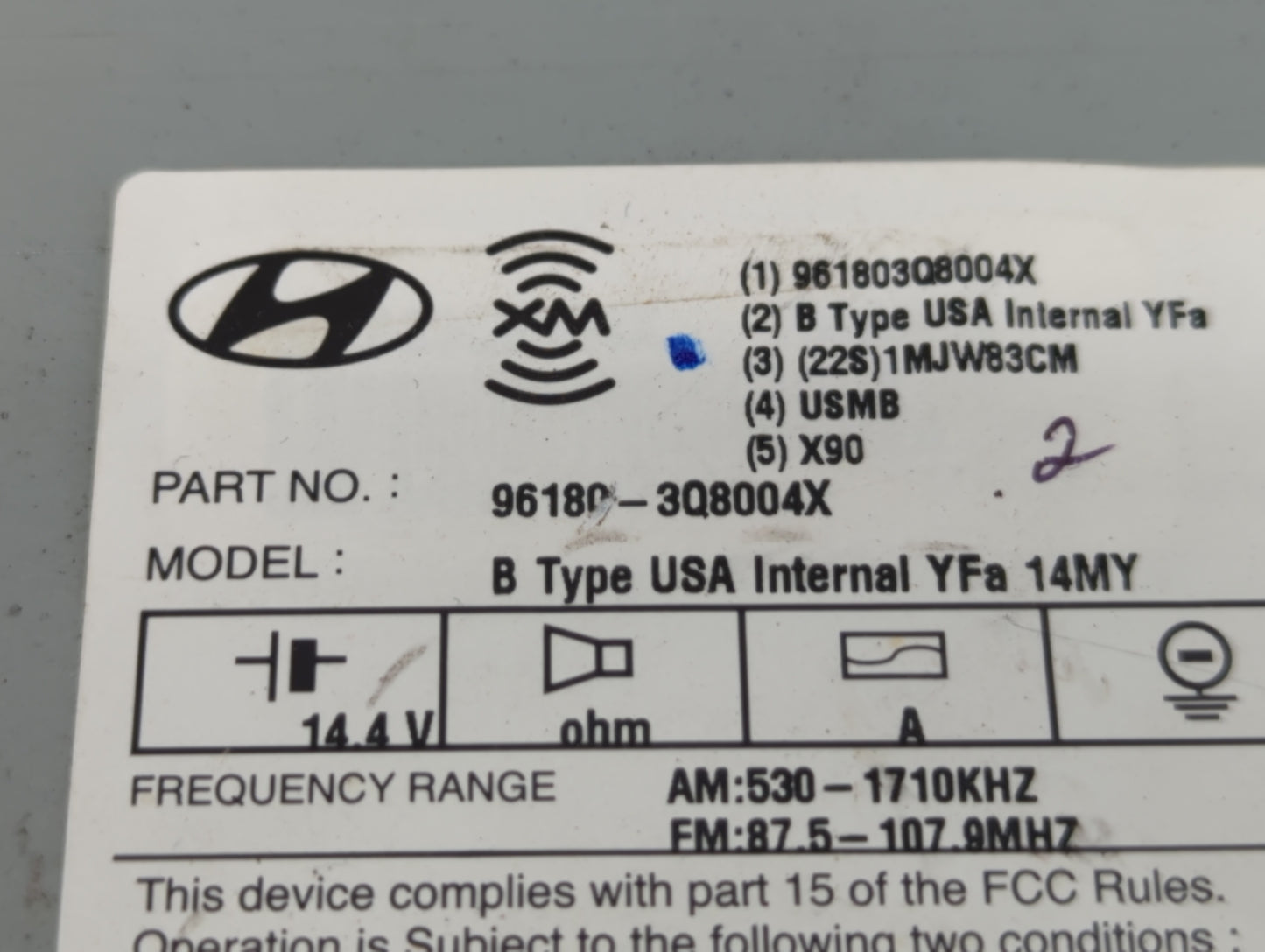 2014-2015 Hyundai Sonata Am Fm Cd Player Radio Receiver - Oemusedautoparts1.com