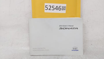 2014 Hyundai Sonata Owners Manual Book Guide OEM Used Auto Parts
