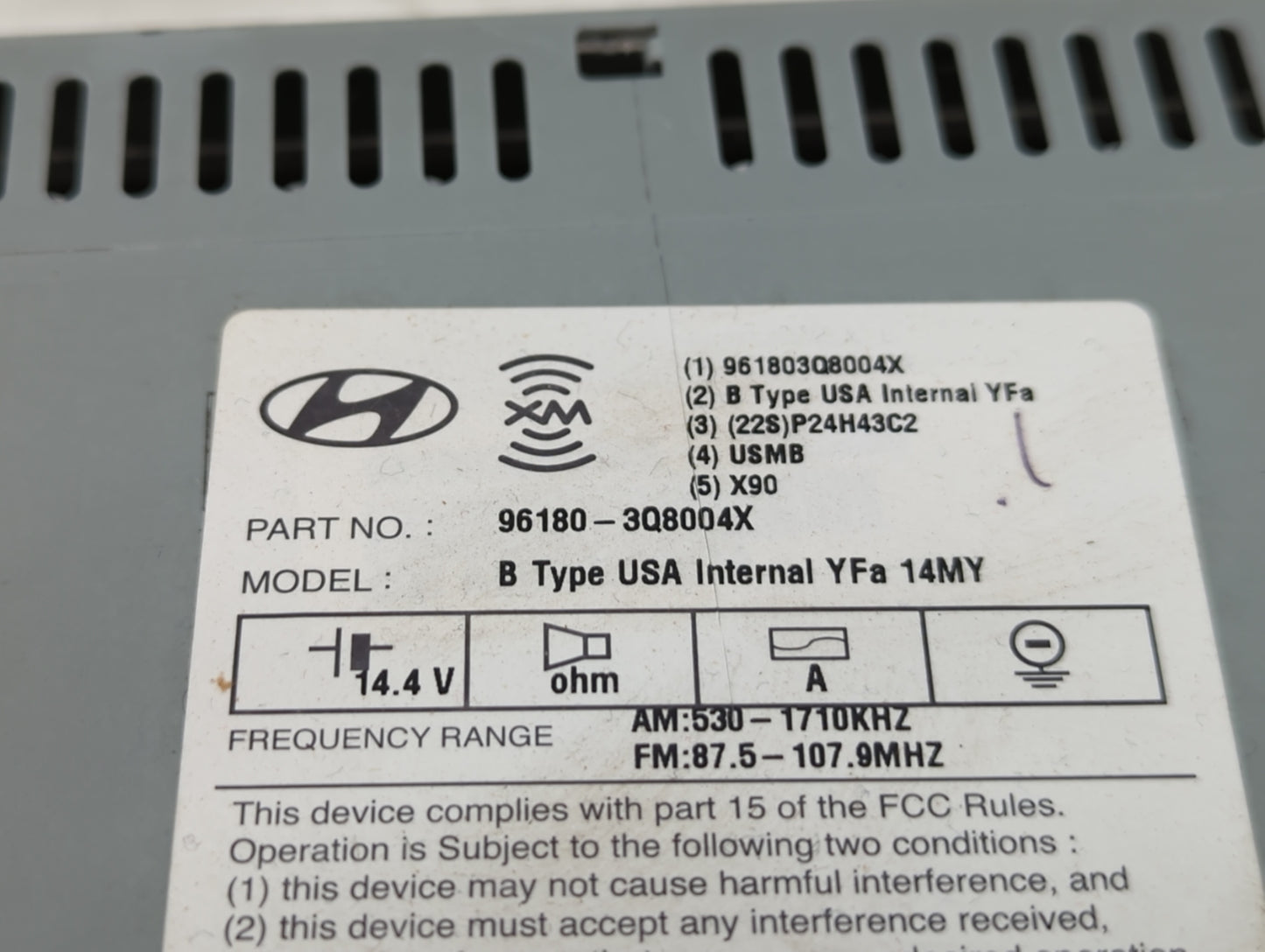 2014-2015 Hyundai Sonata Am Fm Cd Player Radio Receiver - Oemusedautoparts1.com