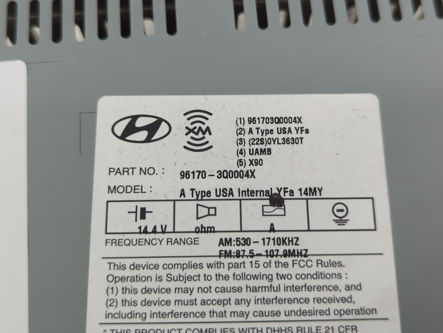 2014-2014 Hyundai Sonata Am Fm Cd Player Radio Receiver - Oemusedautoparts1.com
