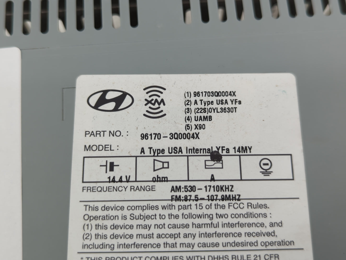 2014-2014 Hyundai Sonata Am Fm Cd Player Radio Receiver - Oemusedautoparts1.com