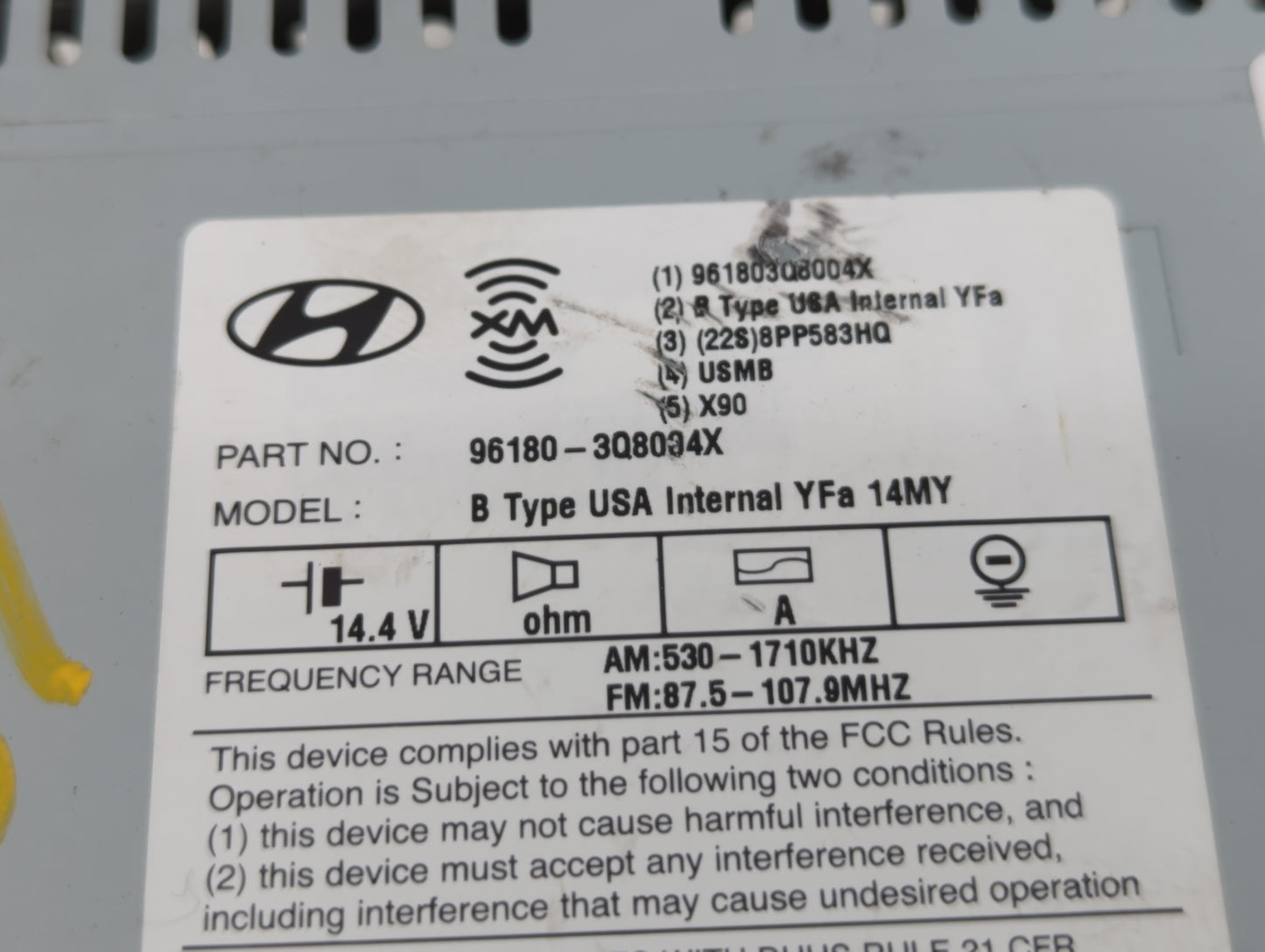 2014 Hyundai Sonata Am Fm Cd Player Radio Receiver - Oemusedautoparts1.com