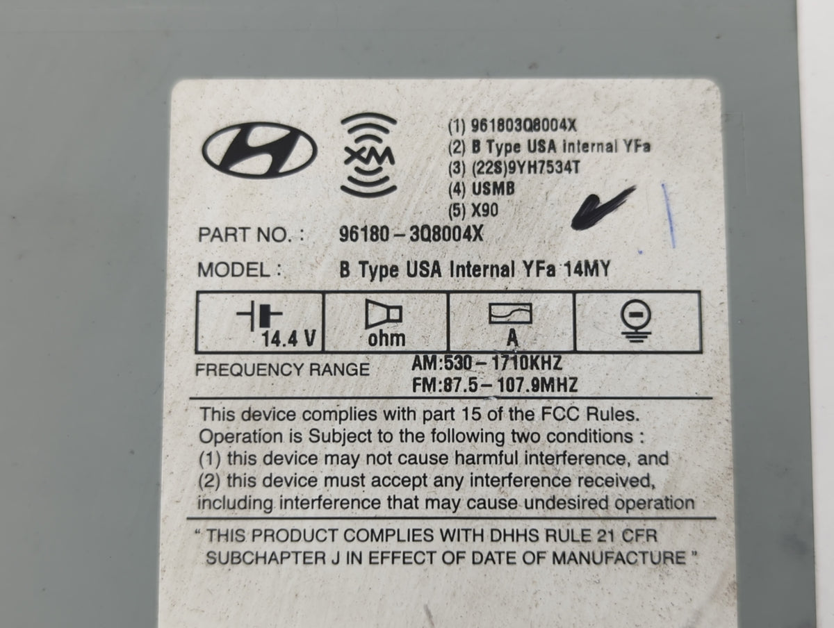 2014-2015 Hyundai Sonata Am Fm Cd Player Radio Receiver 548924 - Oemusedautoparts1.com