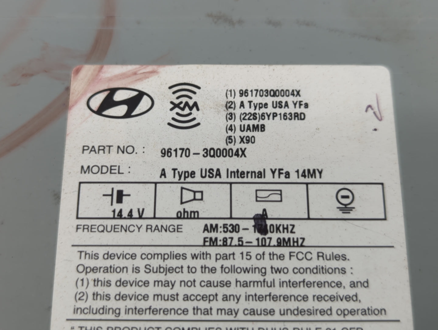 2013-2014 Hyundai Sonata Am Fm Cd Player Radio Receiver - Oemusedautoparts1.com