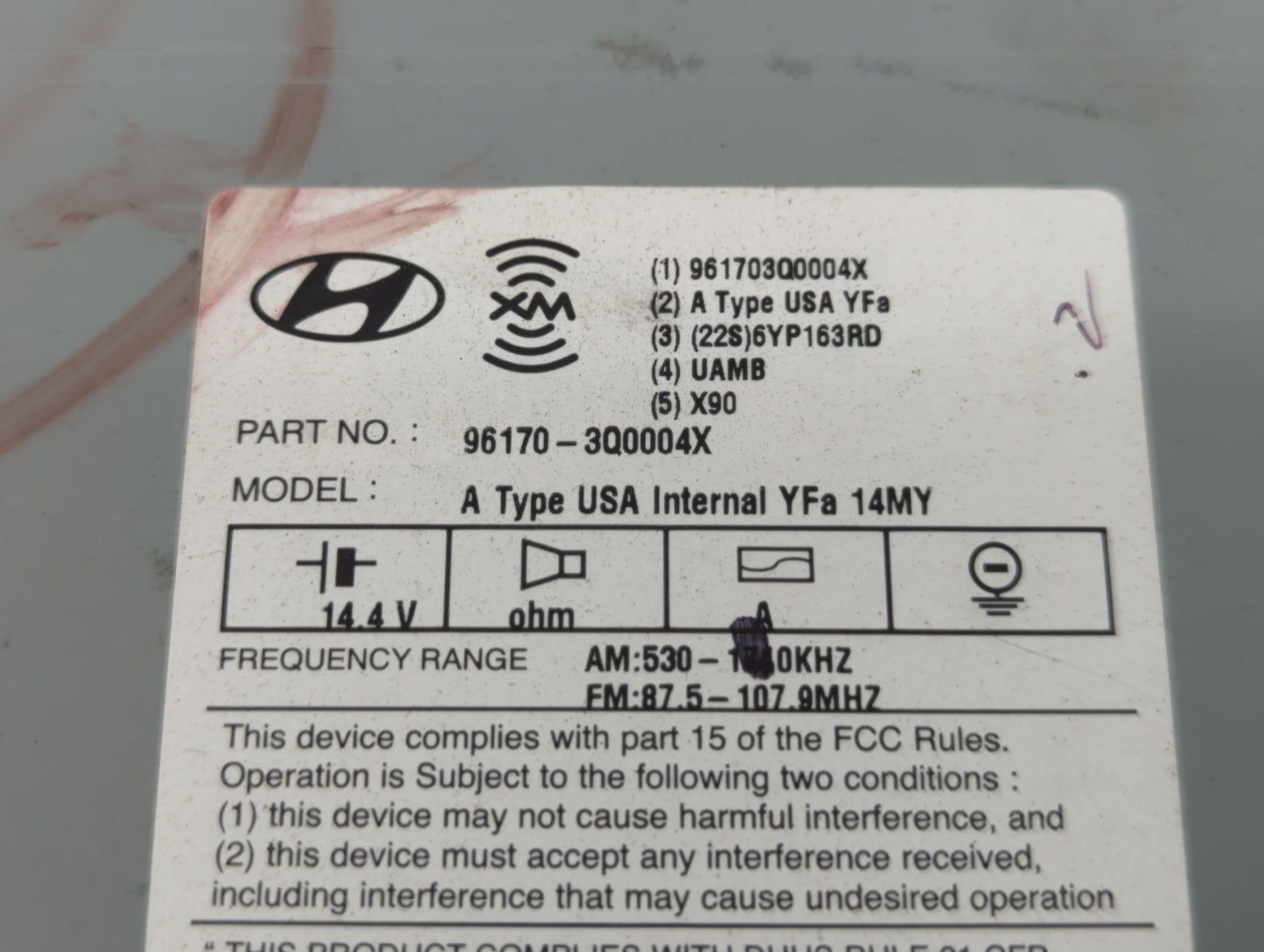 2013-2014 Hyundai Sonata Am Fm Cd Player Radio Receiver - Oemusedautoparts1.com
