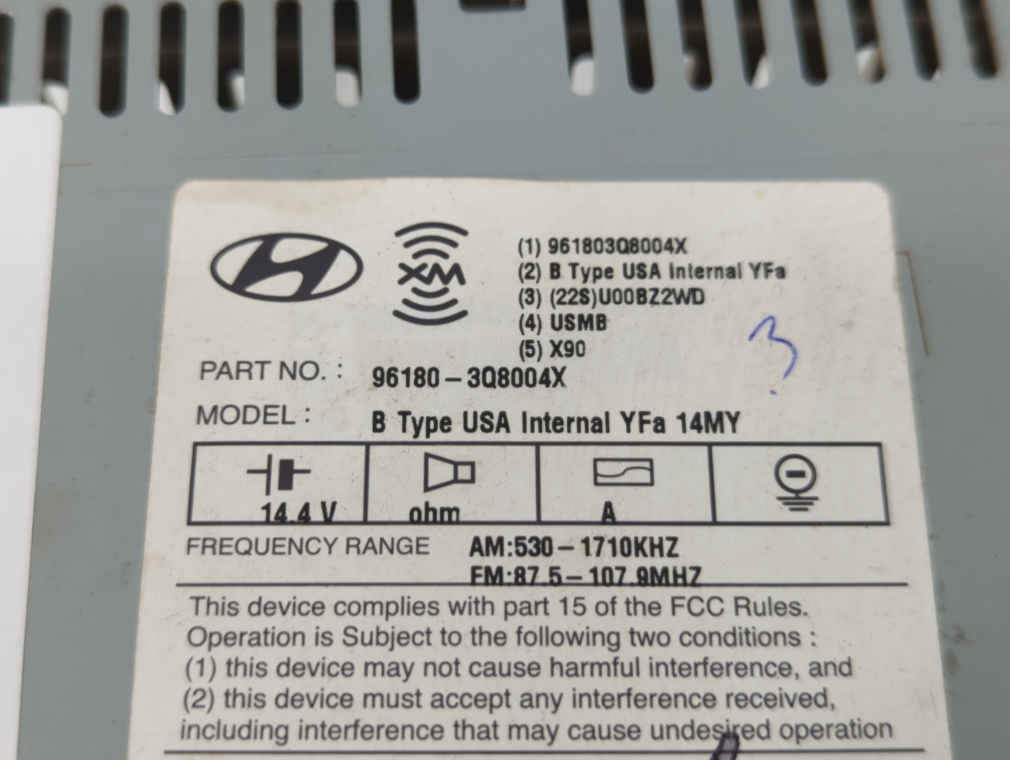 2014-2015 Hyundai Sonata Am Fm Cd Player Radio Receiver - Oemusedautoparts1.com