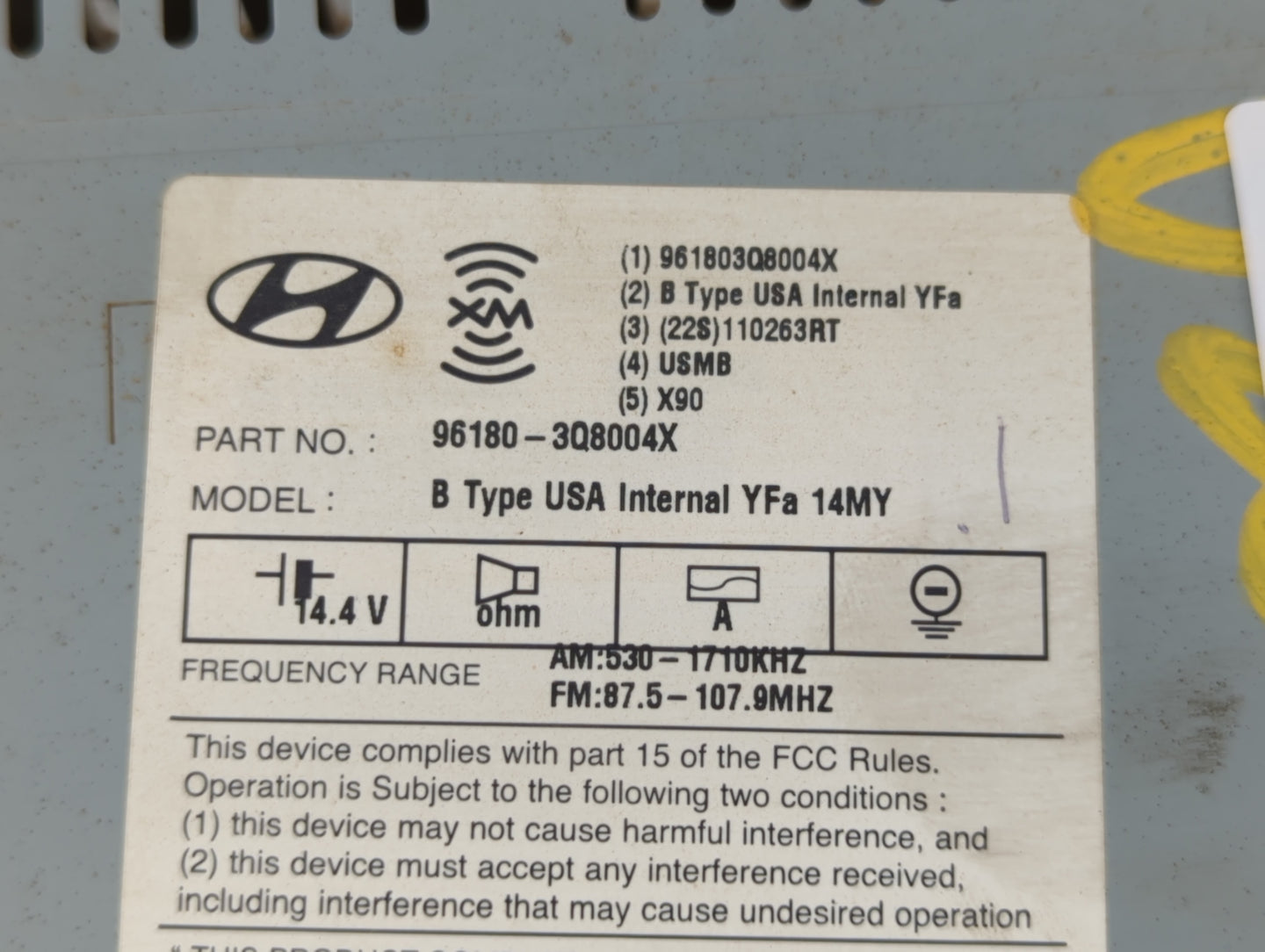 2014-2015 Hyundai Sonata Am Fm Cd Player Radio Receiver - Oemusedautoparts1.com