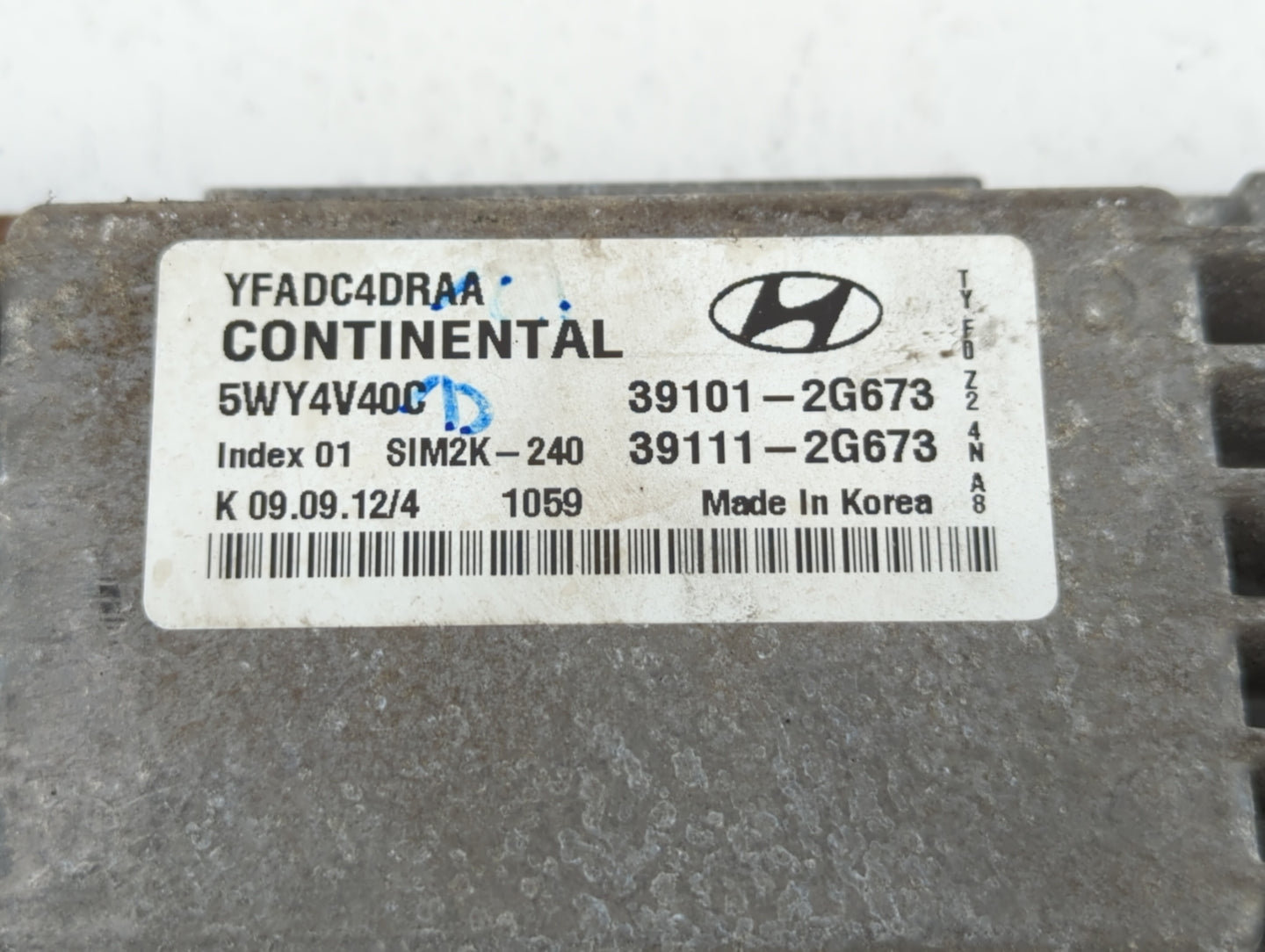 2011-2014 Hyundai Sonata PCM Engine Control Computer ECU ECM PCU OEM P/N:39101-2G693 Fits Fits 2011 2012 2013 2014 OEM Used 