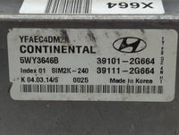 2011-2014 Hyundai Sonata PCM Engine Control Computer ECU ECM PCU OEM P/N:39101-2G664 Fits Fits 2011 2012 2013 2014 OEM Used 