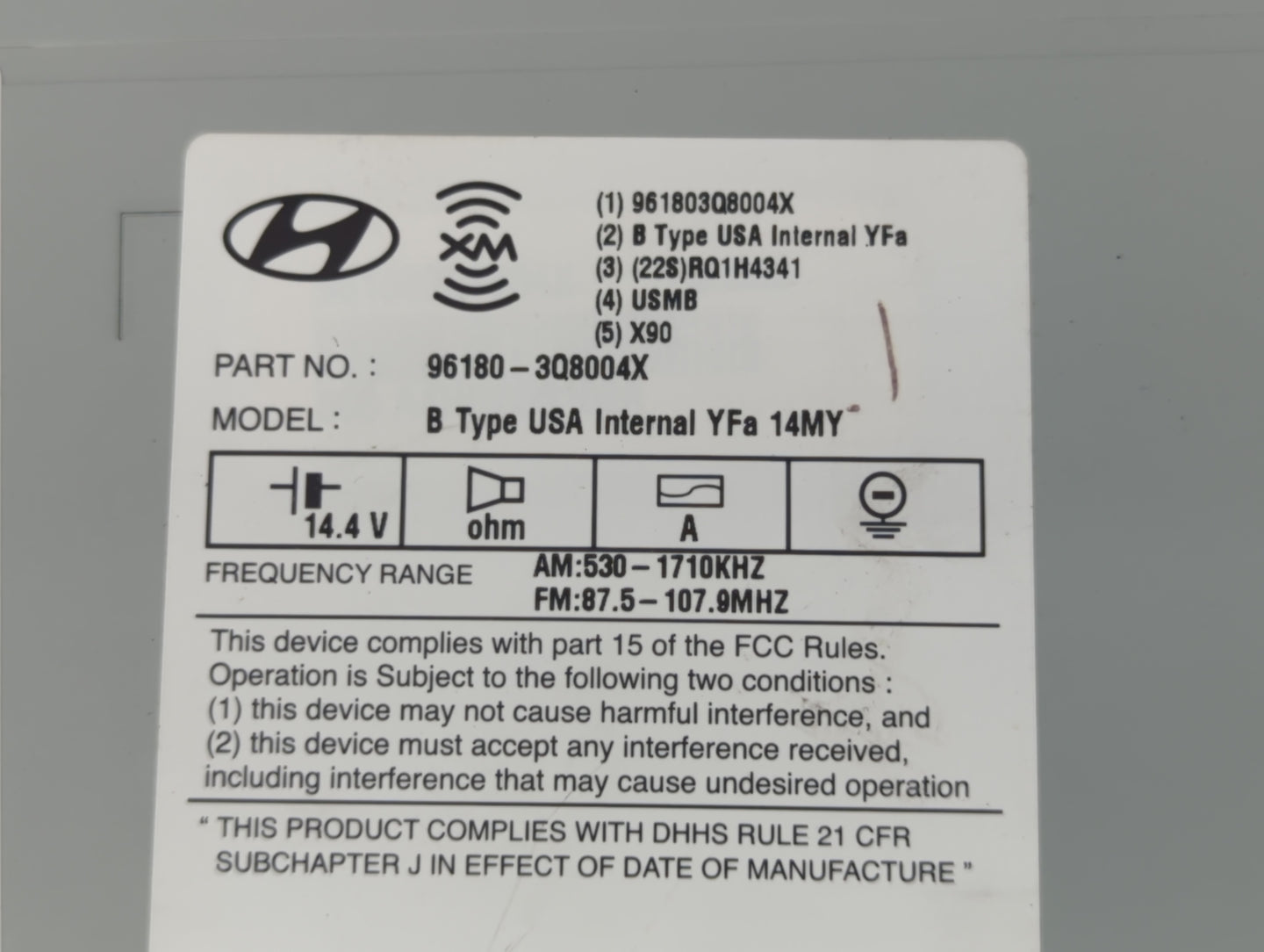 2013-2014 Hyundai Sonata Am Fm Cd Player Radio Receiver - Oemusedautoparts1.com
