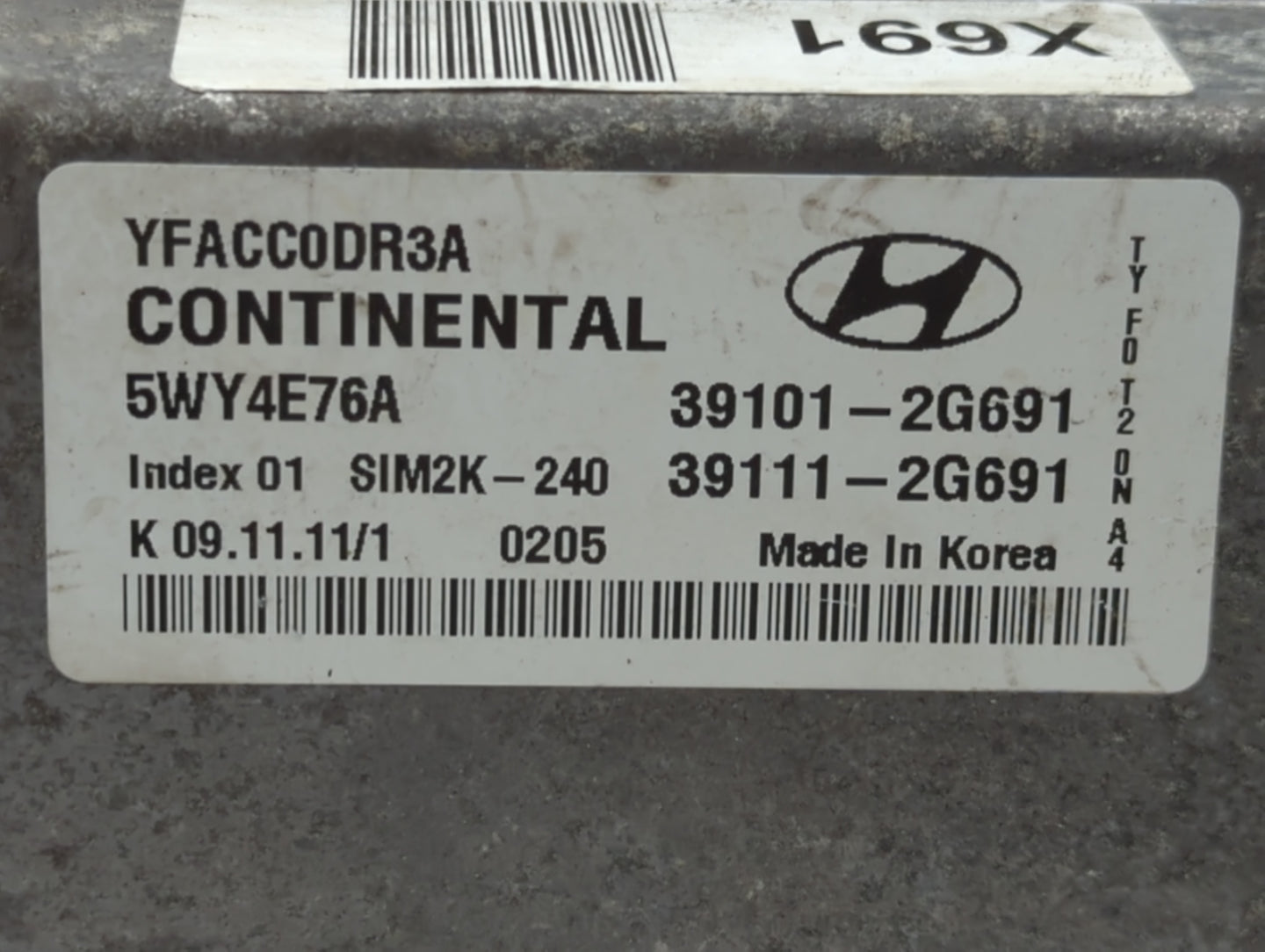 2011-2014 Hyundai Sonata PCM Engine Control Computer ECU ECM PCU OEM P/N:39101-2G691 39101-2G693 Fits Fits 2011 2012 2013 20