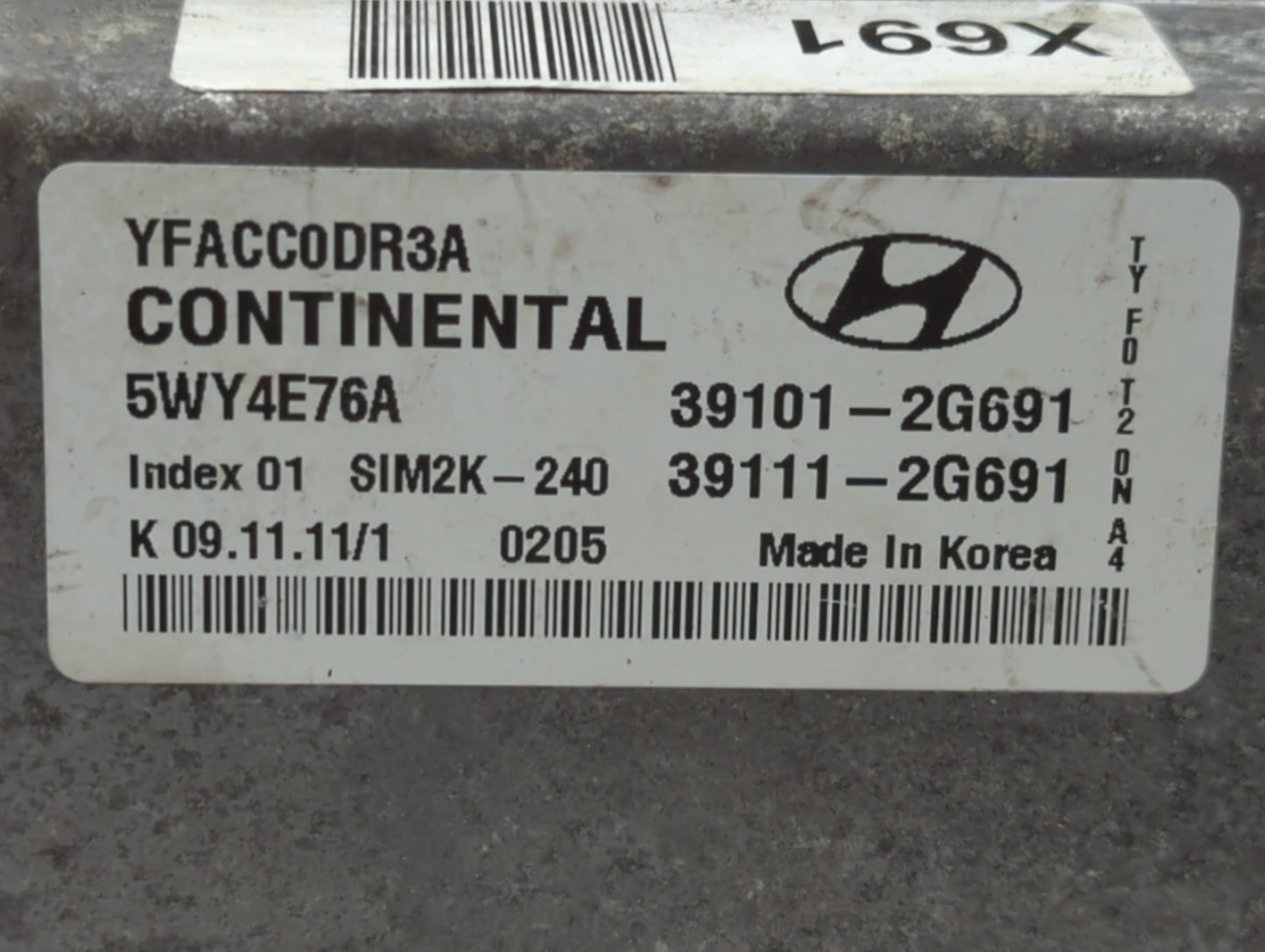 2011-2014 Hyundai Sonata PCM Engine Control Computer ECU ECM PCU OEM P/N:39101-2G691 39101-2G693 Fits Fits 2011 2012 2013 20