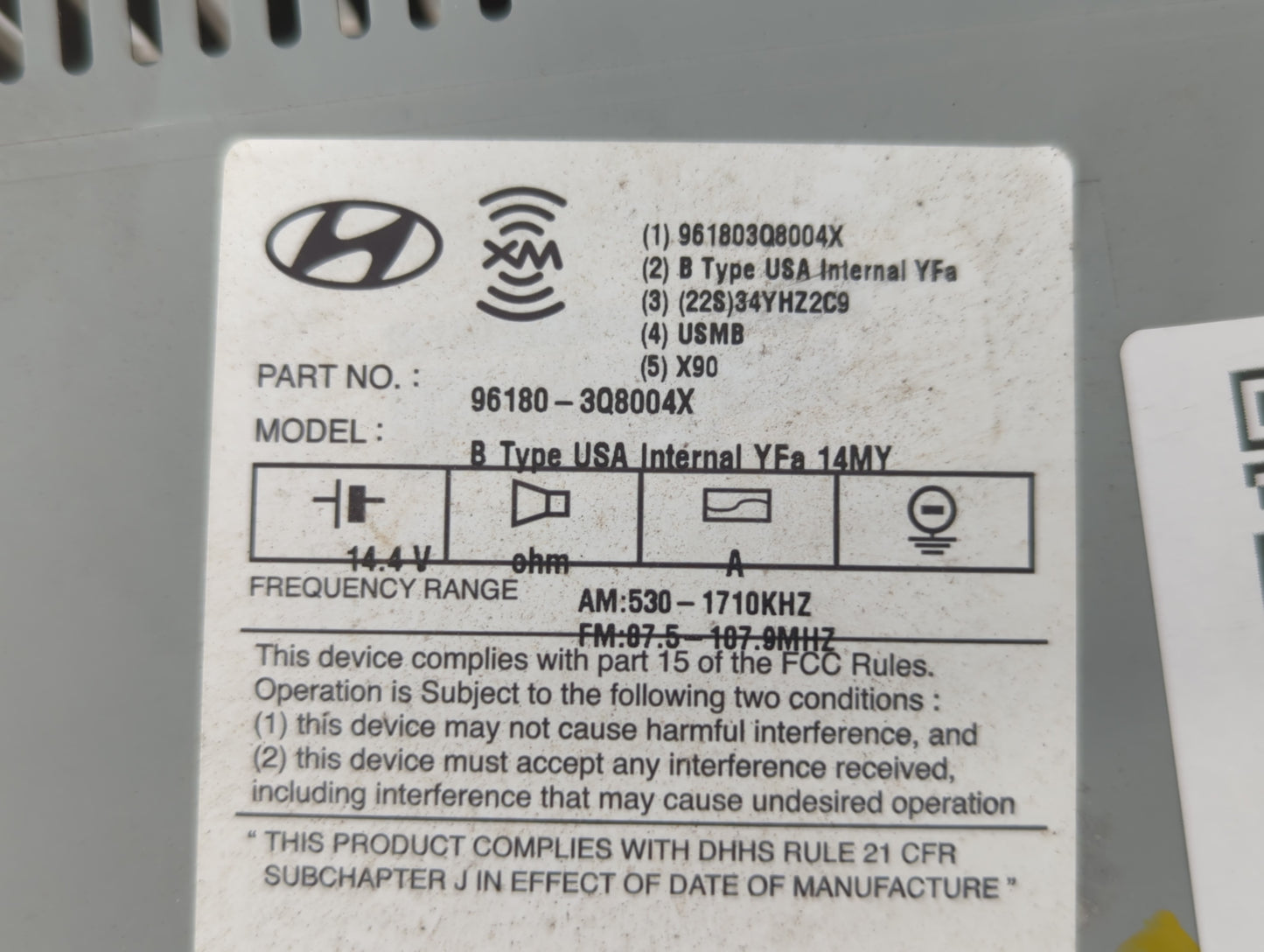 2014-2015 Hyundai Sonata Am Fm Cd Player Radio Receiver - Oemusedautoparts1.com