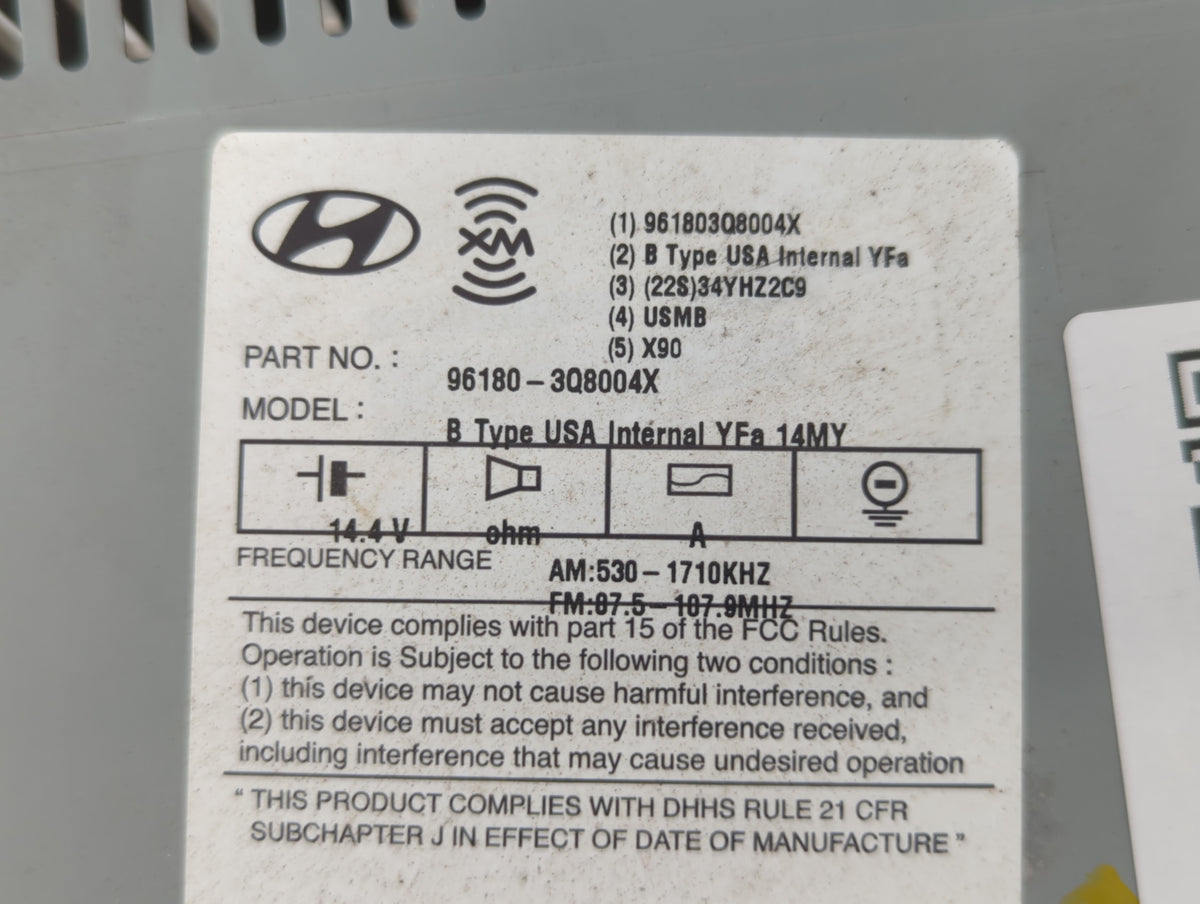 2014-2015 Hyundai Sonata Am Fm Cd Player Radio Receiver 582132 - Oemusedautoparts1.com