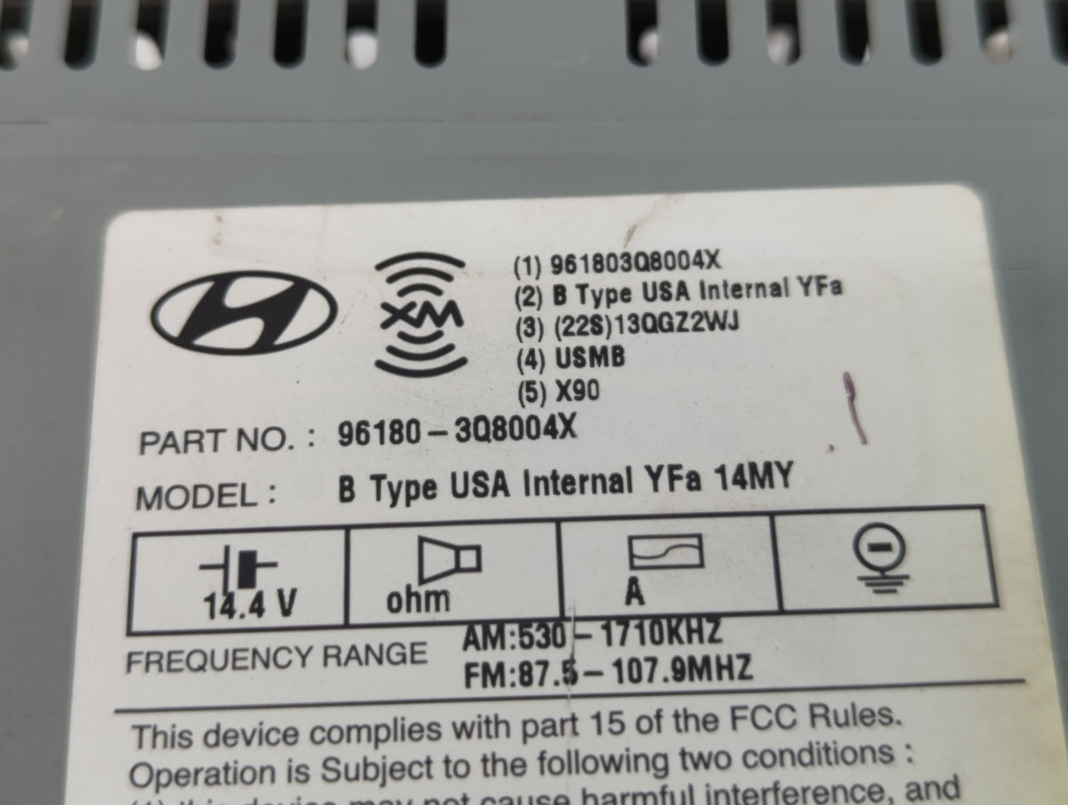 2014-2015 Hyundai Sonata Am Fm Cd Player Radio Receiver 583225 - Oemusedautoparts1.com