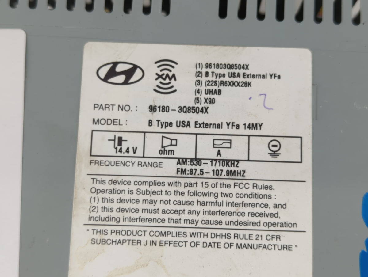 2014-2015 Hyundai Sonata Am Fm Cd Player Radio Receiver 597054 - Oemusedautoparts1.com