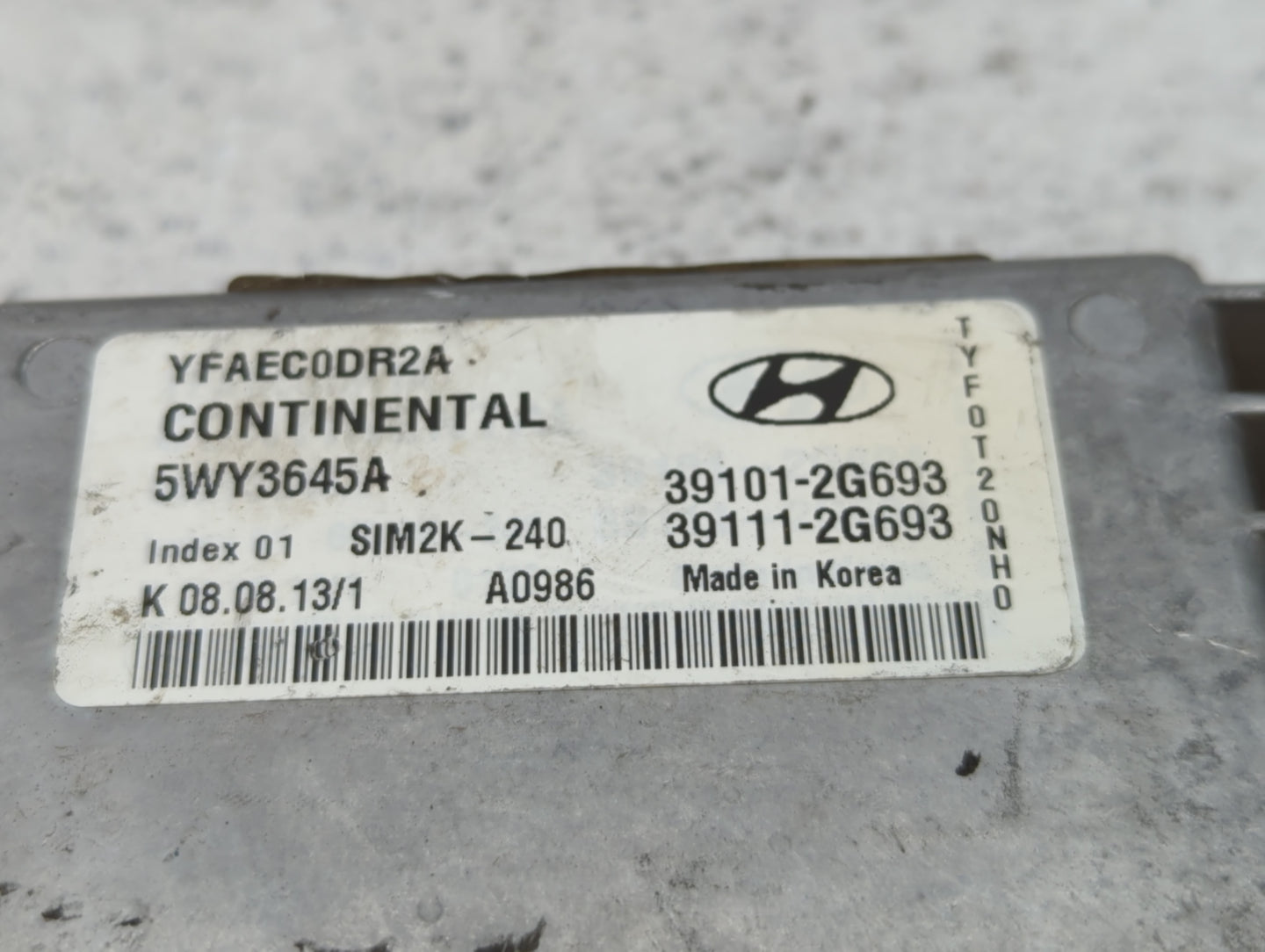 2011-2014 Hyundai Sonata PCM Engine Control Computer ECU ECM PCU OEM P/N:39111-2G693 39101-2G691 Fits Fits 2011 2012 2013 20