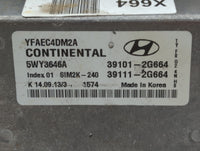 2011-2014 Hyundai Sonata PCM Engine Control Computer ECU ECM PCU OEM P/N:39101-2G664 Fits Fits 2011 2012 2013 2014 OEM Used 