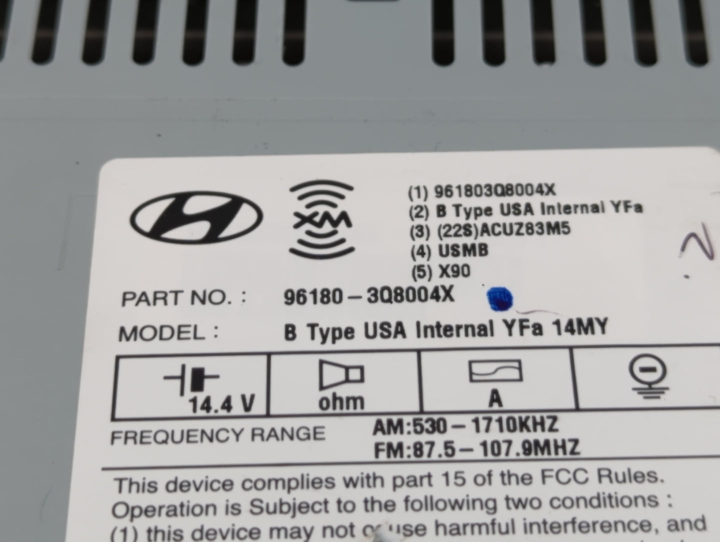 2014-2015 Hyundai Sonata Am Fm Cd Player Radio Receiver - Oemusedautoparts1.com