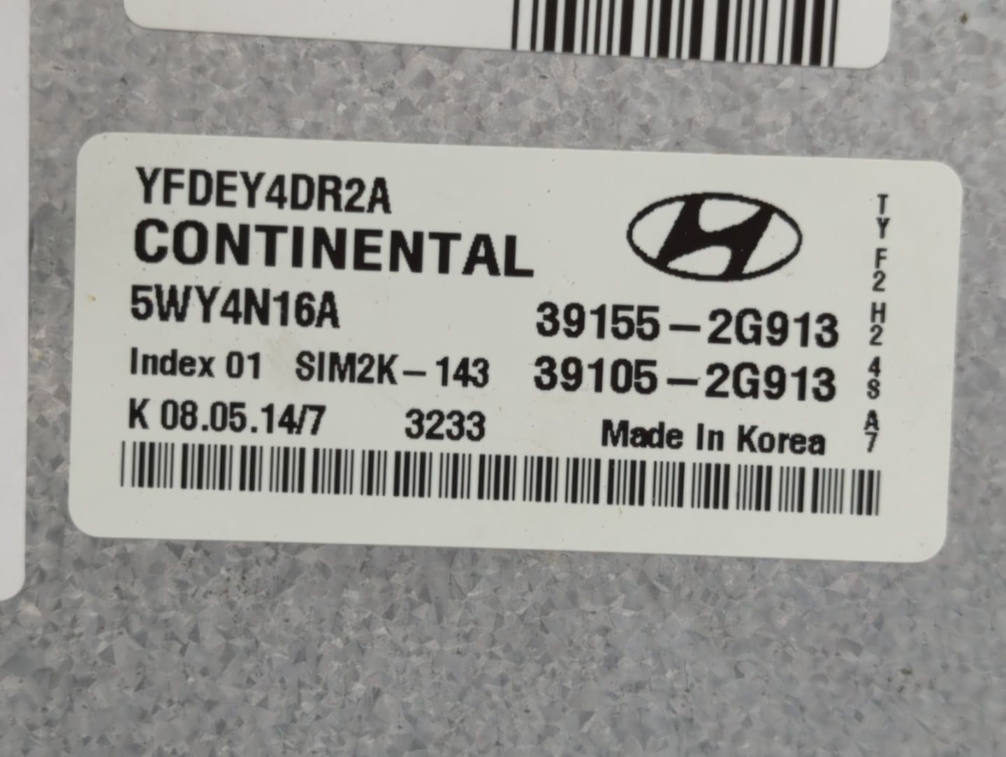 2011-2015 Hyundai Sonata PCM Engine Control Computer ECU ECM PCU OEM P/N:39155-2G913 Fits Fits 2011 2012 2013 2014 2015 OEM 