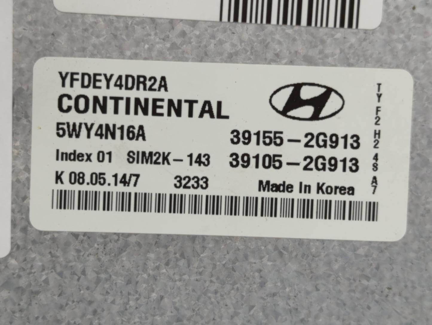 2011-2015 Hyundai Sonata PCM Engine Control Computer ECU ECM PCU OEM P/N:39155-2G913 Fits Fits 2011 2012 2013 2014 2015 OEM 
