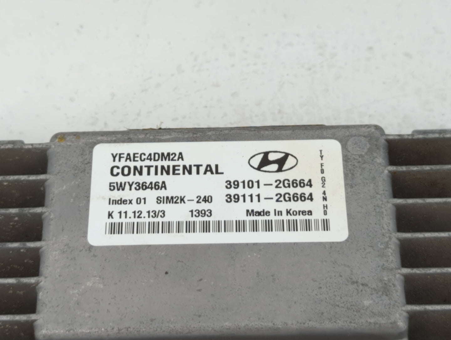 2011-2014 Hyundai Sonata PCM Engine Control Computer ECU ECM PCU OEM P/N:39101-2G664 Fits Fits 2011 2012 2013 2014 OEM Used 
