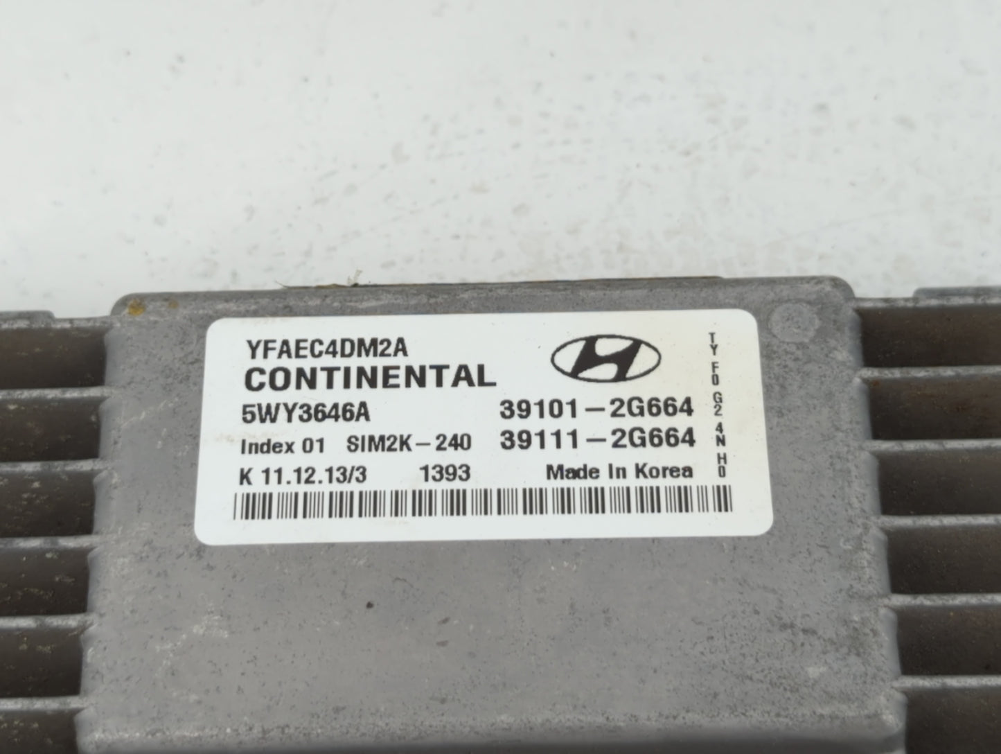 2011-2014 Hyundai Sonata PCM Engine Control Computer ECU ECM PCU OEM P/N:39101-2G664 Fits Fits 2011 2012 2013 2014 OEM Used 