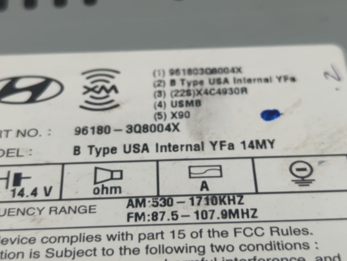 2014-2015 Hyundai Sonata Am Fm Cd Player Radio Receiver 642208 - Oemusedautoparts1.com