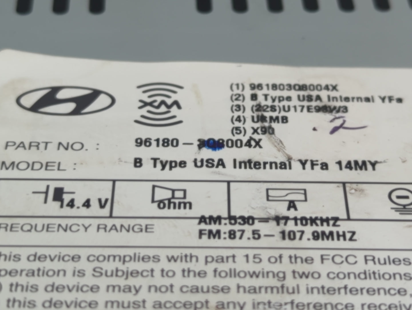 2014-2015 Hyundai Sonata Am Fm Cd Player Radio Receiver - Oemusedautoparts1.com
