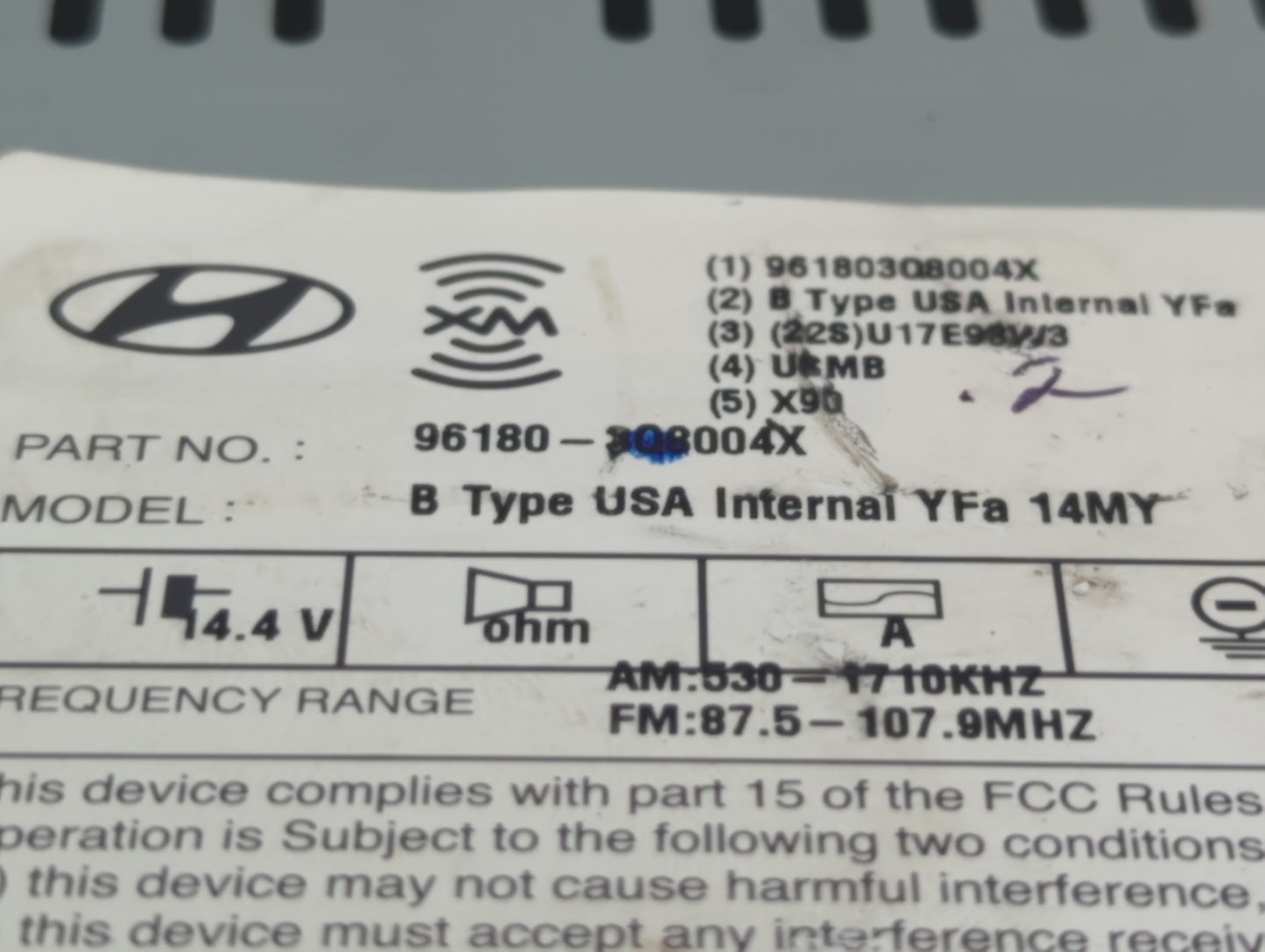 2014-2015 Hyundai Sonata Am Fm Cd Player Radio Receiver - Oemusedautoparts1.com