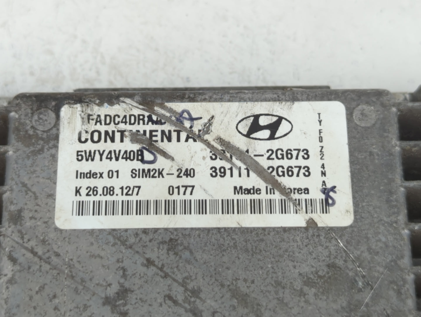 2011-2014 Hyundai Sonata PCM Engine Control Computer ECU ECM PCU OEM P/N:39101-2G673 Fits Fits 2011 2012 2013 2014 OEM Used 