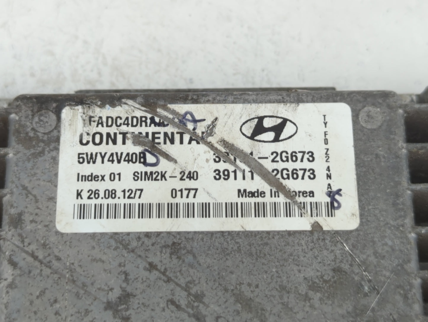 2011-2014 Hyundai Sonata PCM Engine Control Computer ECU ECM PCU OEM P/N:39101-2G673 Fits Fits 2011 2012 2013 2014 OEM Used 