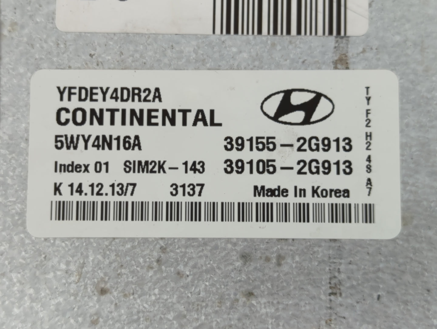 2011-2015 Hyundai Sonata PCM Engine Control Computer ECU ECM PCU OEM P/N:39105-2G913 39155-2G913 Fits OEM Used Auto Parts - 