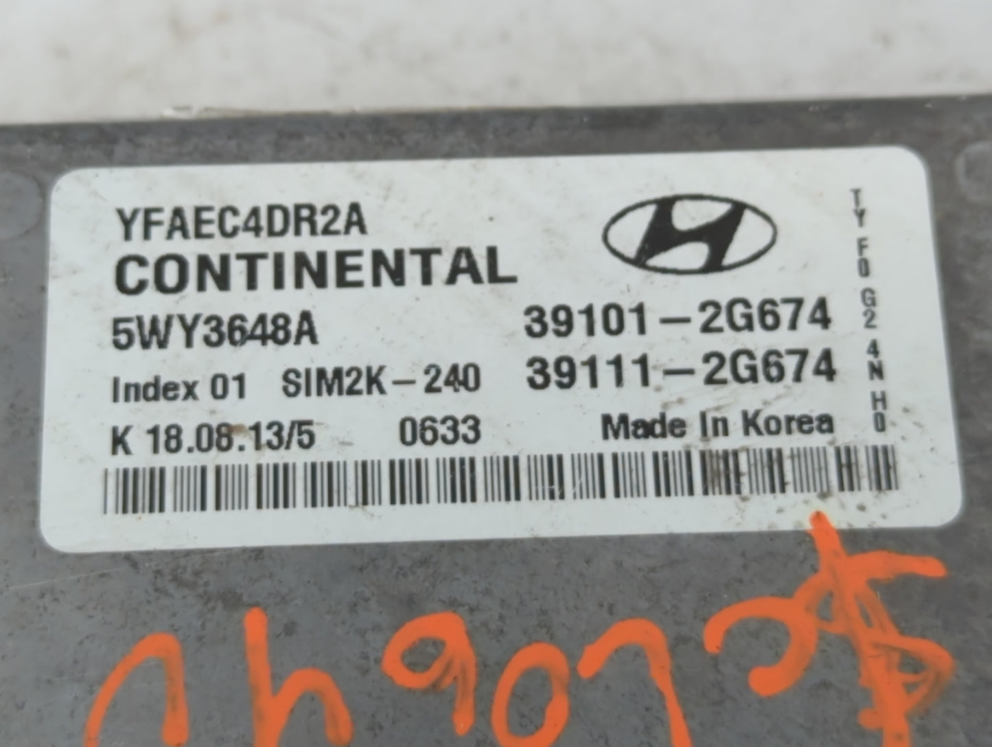 2011-2014 Hyundai Sonata PCM Engine Control Computer ECU ECM PCU OEM P/N:39111-2G674 39101-2G674 Fits Fits 2011 2012 2013 20