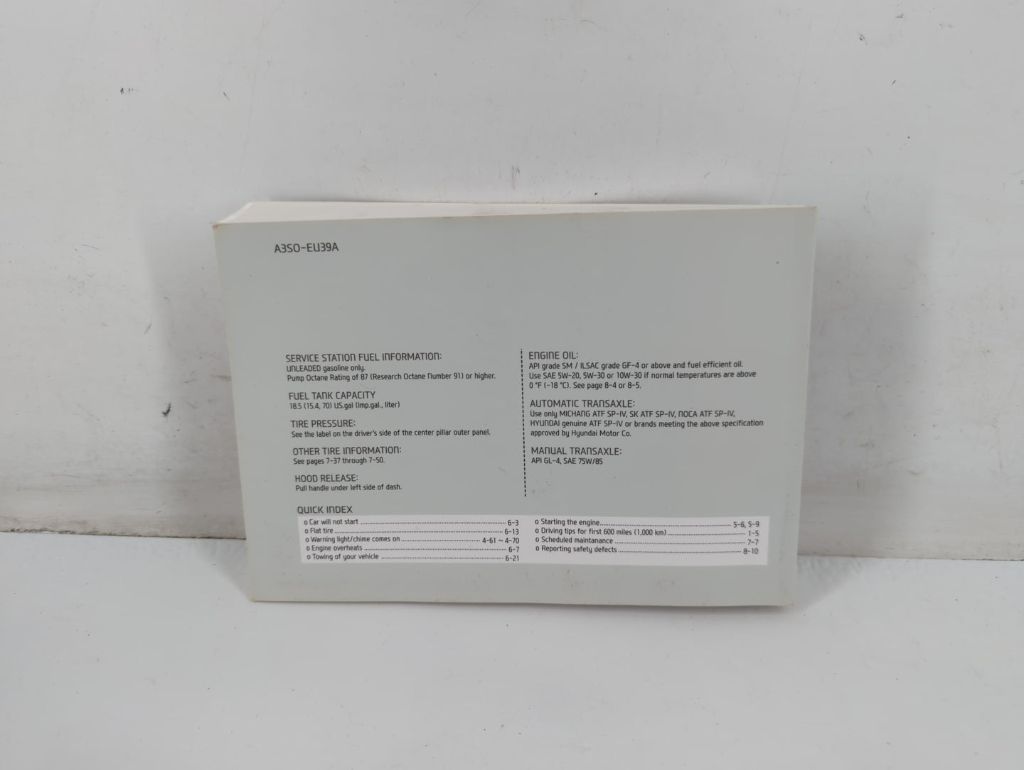 2014 Hyundai Sonata Owners Manual Book Guide P/N:A3S0-EU39A OEM Used Auto Parts - Oemusedautoparts1.com