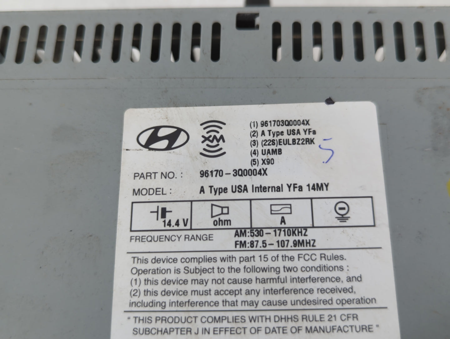 2012-2015 Hyundai Sonata Am Fm Cd Player Radio Receiver - Oemusedautoparts1.com