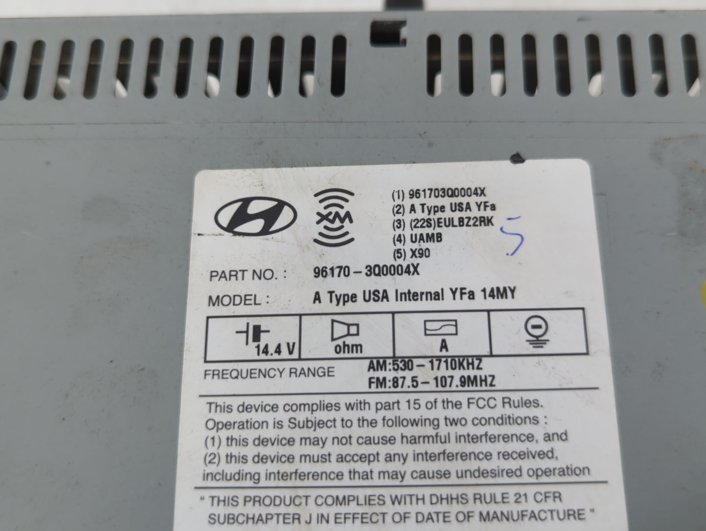 2012-2015 Hyundai Sonata Am Fm Cd Player Radio Receiver - Oemusedautoparts1.com