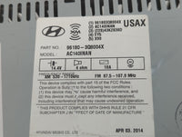 2014-2015 Hyundai Sonata Radio AM FM Cd Player Receiver Replacement P/N:96180-3Q8004X Fits Fits 2014 2015 OEM Used Auto Part