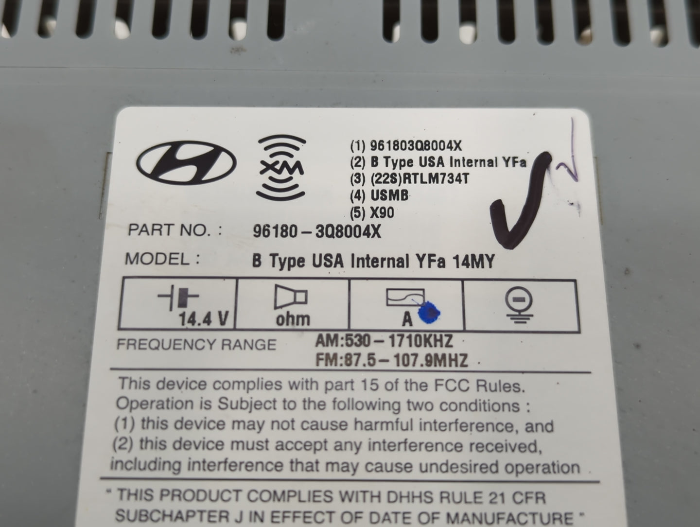 2014-2015 Hyundai Sonata Am Fm Cd Player Radio Receiver - Oemusedautoparts1.com