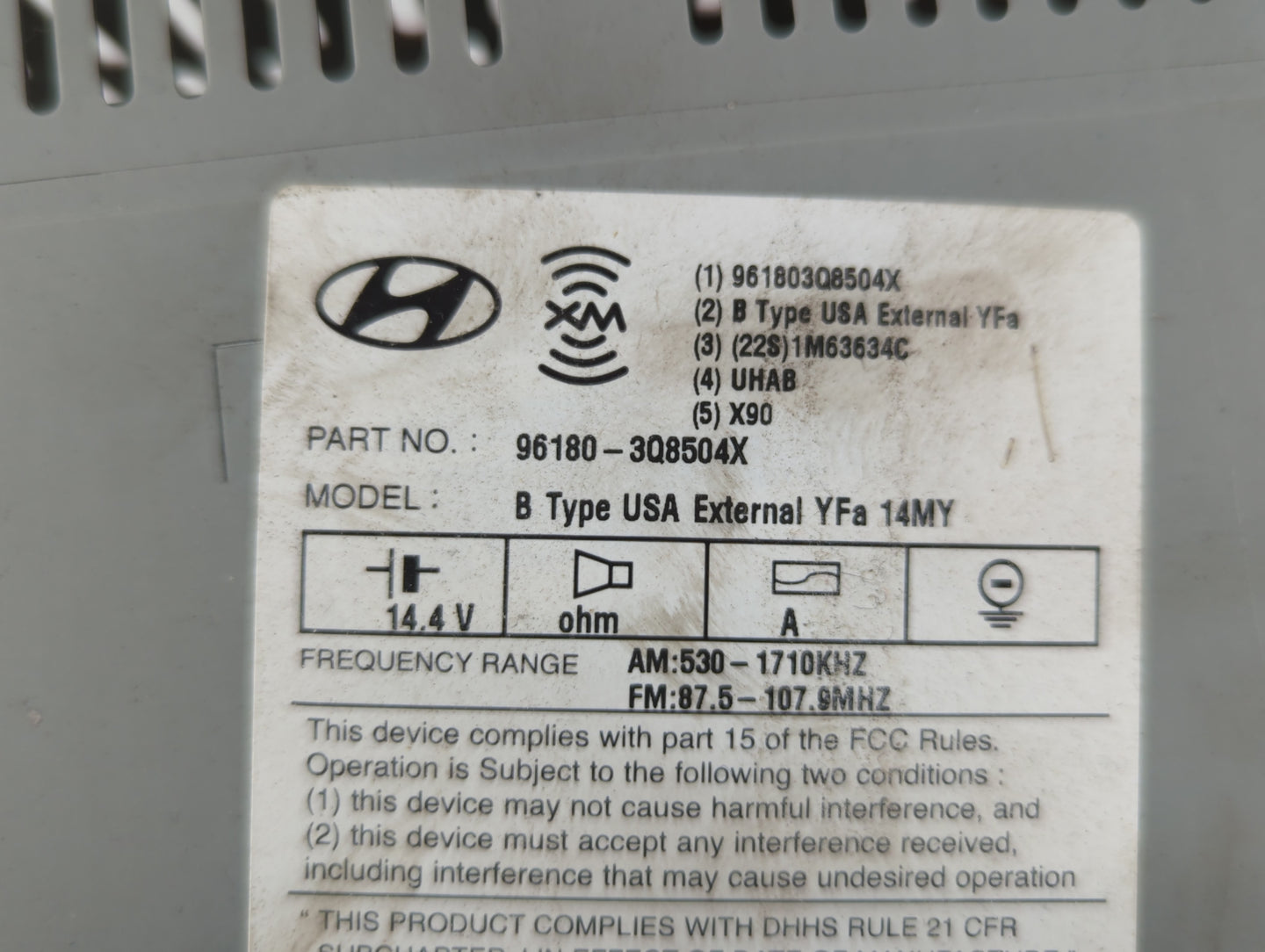 2012-2014 Hyundai Sonata Am Fm Cd Player Radio Receiver - Oemusedautoparts1.com