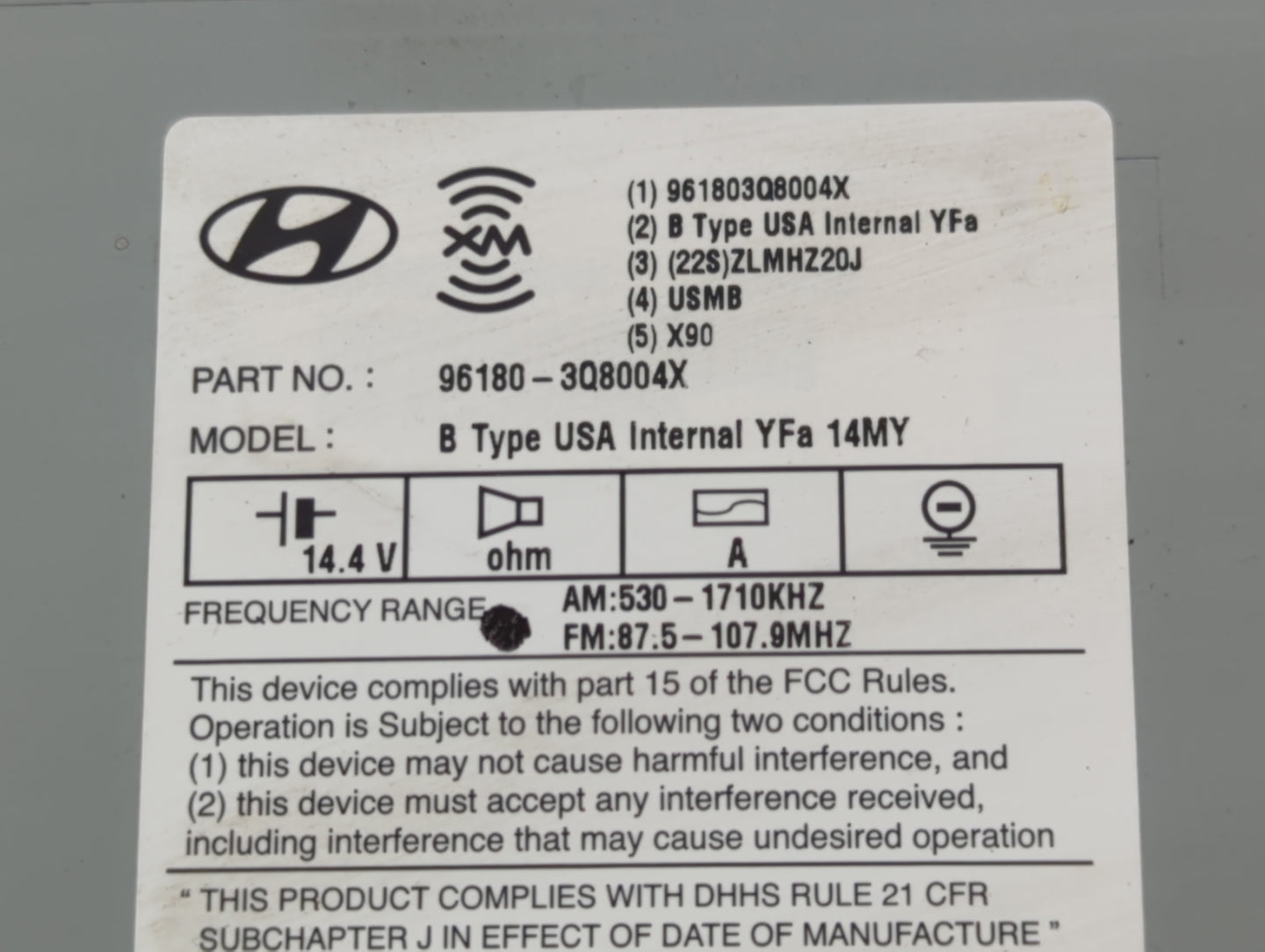 2013-2014 Hyundai Sonata Am Fm Cd Player Radio Receiver - Oemusedautoparts1.com