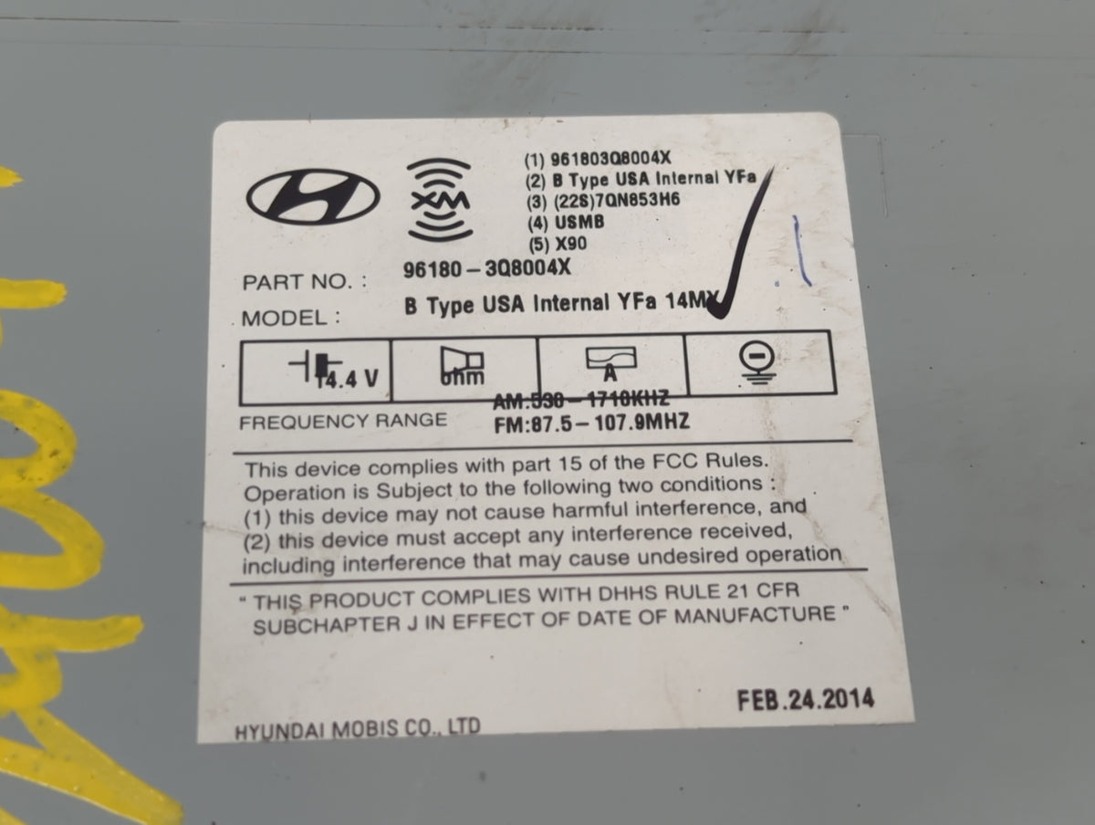2014-2015 Hyundai Sonata Am Fm Cd Player Radio Receiver 765265 - Oemusedautoparts1.com