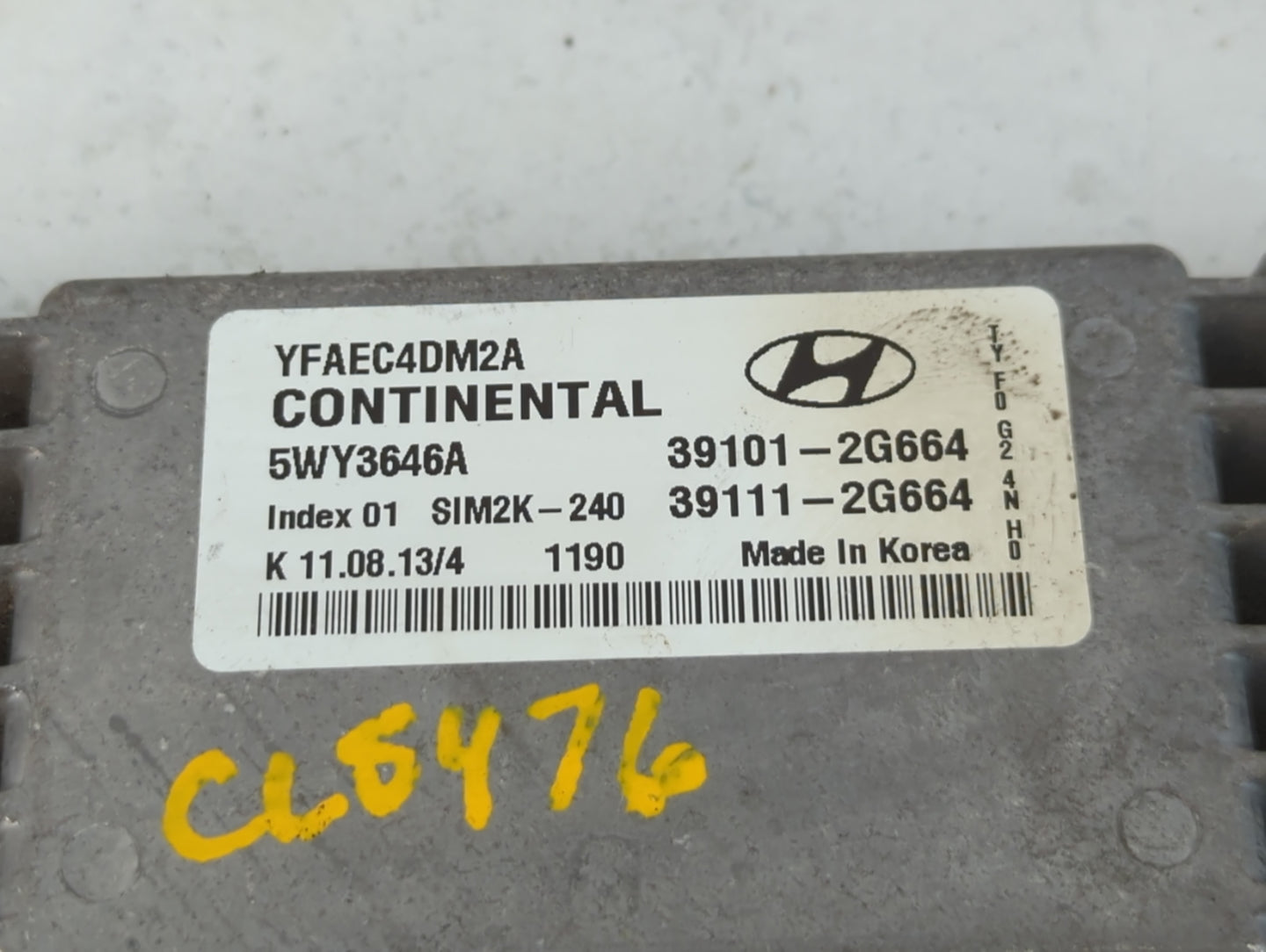 2011-2014 Hyundai Sonata PCM Engine Control Computer ECU ECM PCU OEM P/N:39111-2G664 39101-2G664 Fits Fits 2011 2012 2013 20