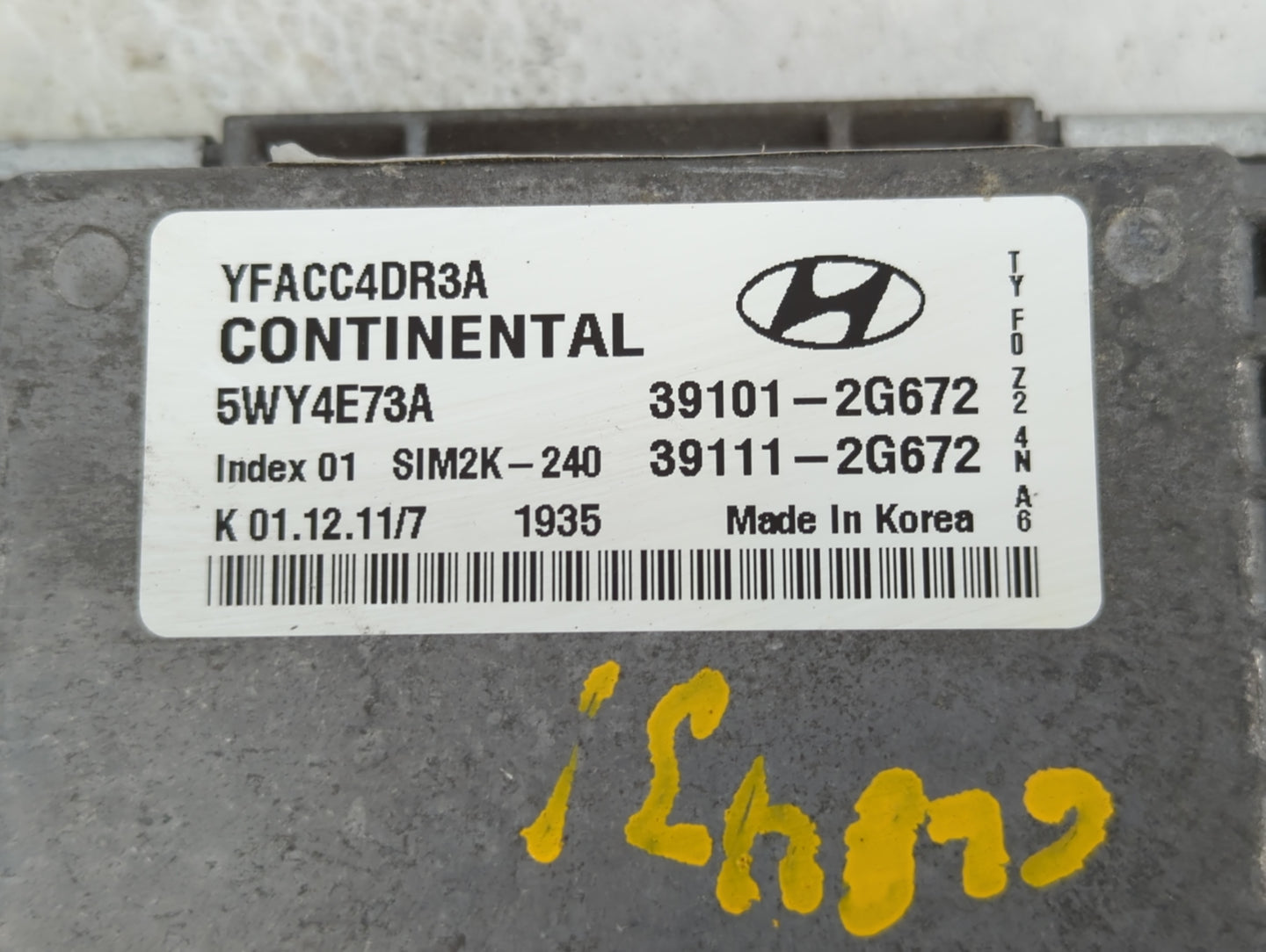 2011-2014 Hyundai Sonata PCM Engine Control Computer ECU ECM PCU OEM P/N:39111-2G672 39101-2G672 Fits Fits 2011 2012 2013 20