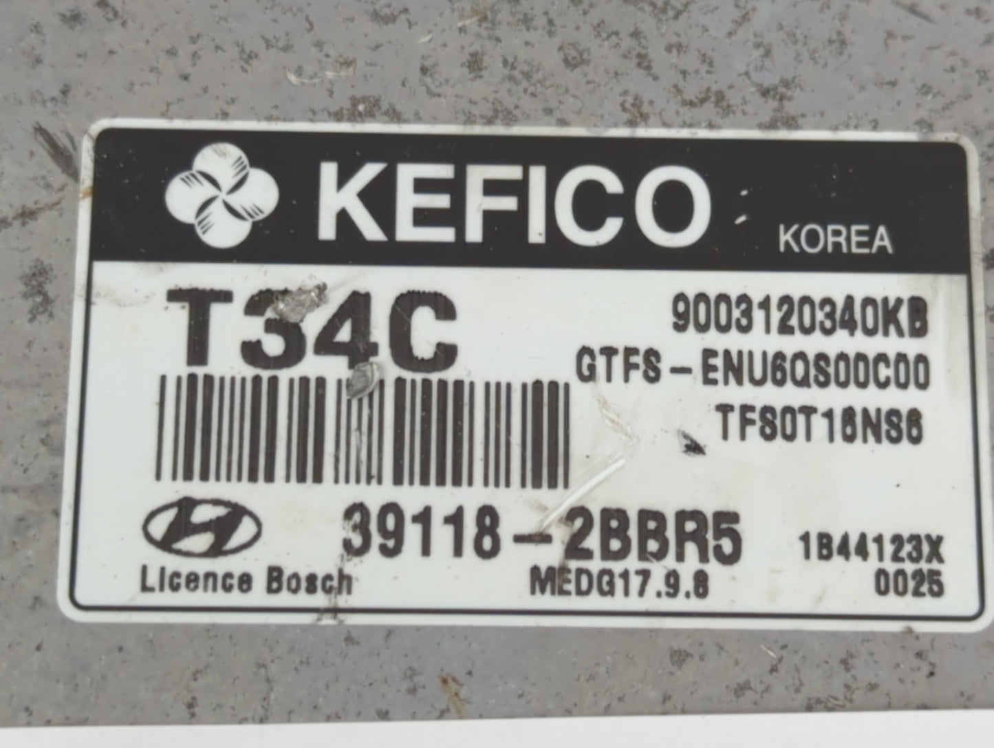 2014 Hyundai Veloster PCM Engine Control Computer ECU ECM PCU OEM P/N:39118-2BBR5 Fits OEM Used Auto Parts - Oemusedautopart