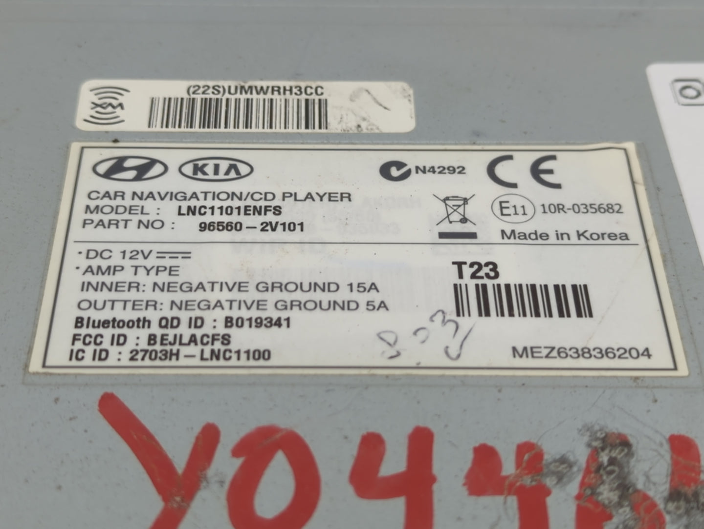 2012-2017 Hyundai Veloster Radio AM FM Cd Player Receiver Replacement P/N:96560-2V101 Fits Fits 2012 2013 2014 2015 2016 201